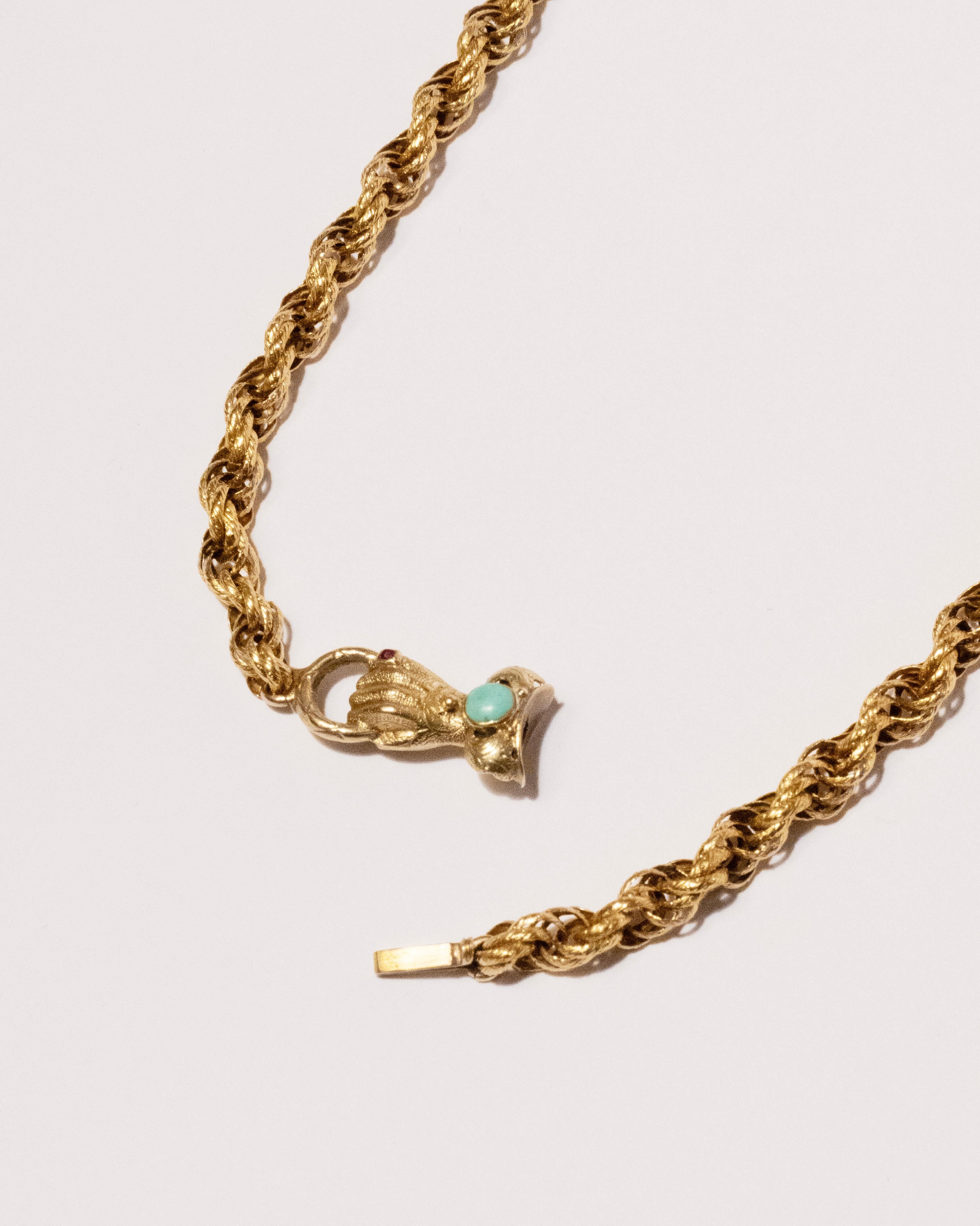 Cabochon Rare Antique Muff Chain 20k gold For Sale