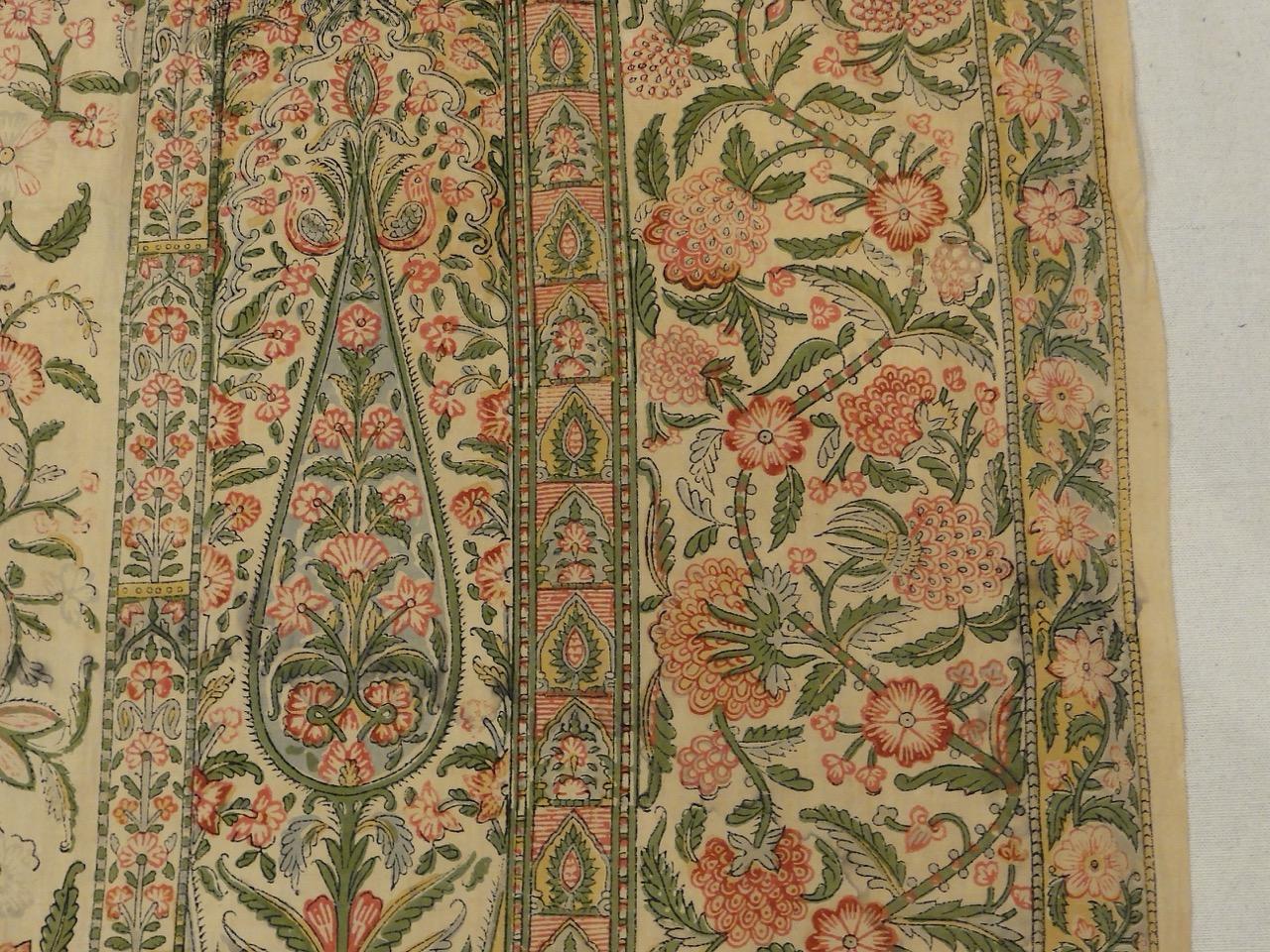 Islamic Rare Antique Mughal Palampore Textile with written Cartouches For Sale