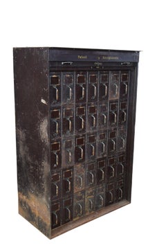 Rare Antique NCR National Cash Register Industrial Iron Steel Index File Cabinet