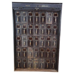 Rare Antique NCR National Cash Register Industrial Iron Steel Index File Cabinet