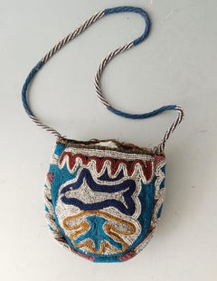 Rare Antique North plains Native American Beaded Bag