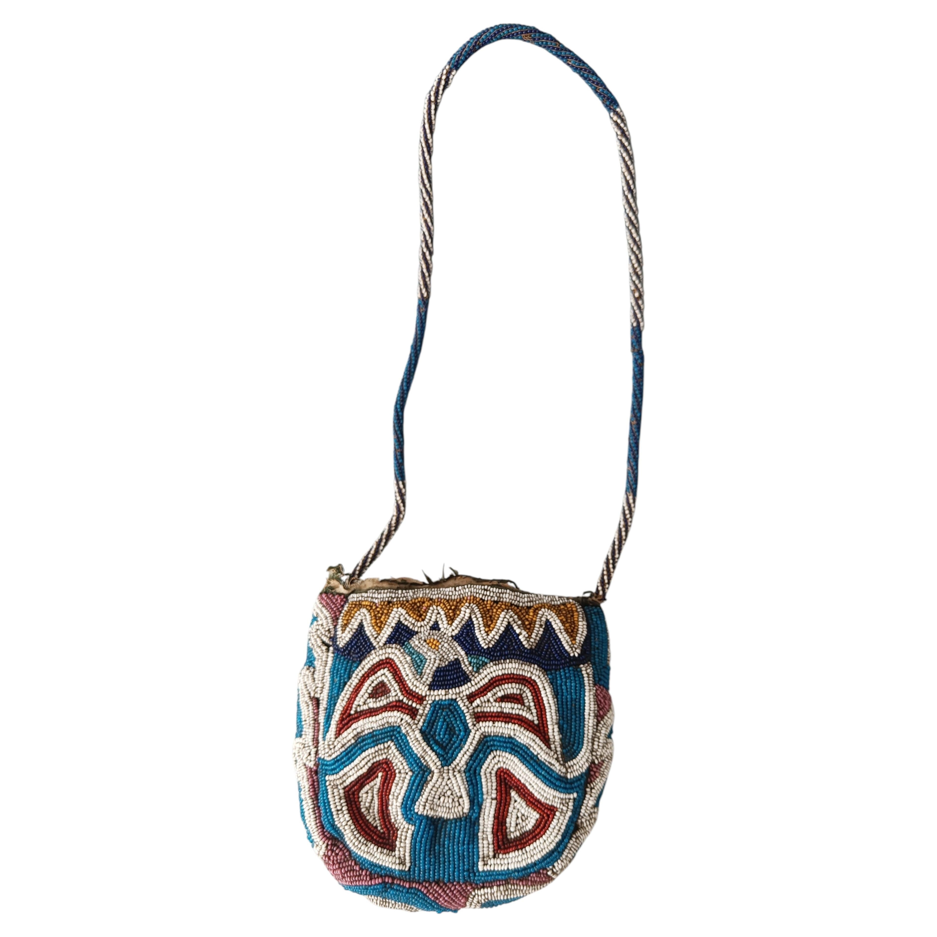Rare Antique North plains Native American Beaded Bag