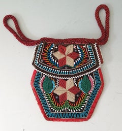 Rare Antique Northeastern Woodlands Native American Beaded Bag