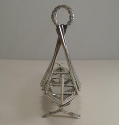 Rare Antique Novelty Toast Rack, Rowing Gig by Benetfink, London, circa 1880