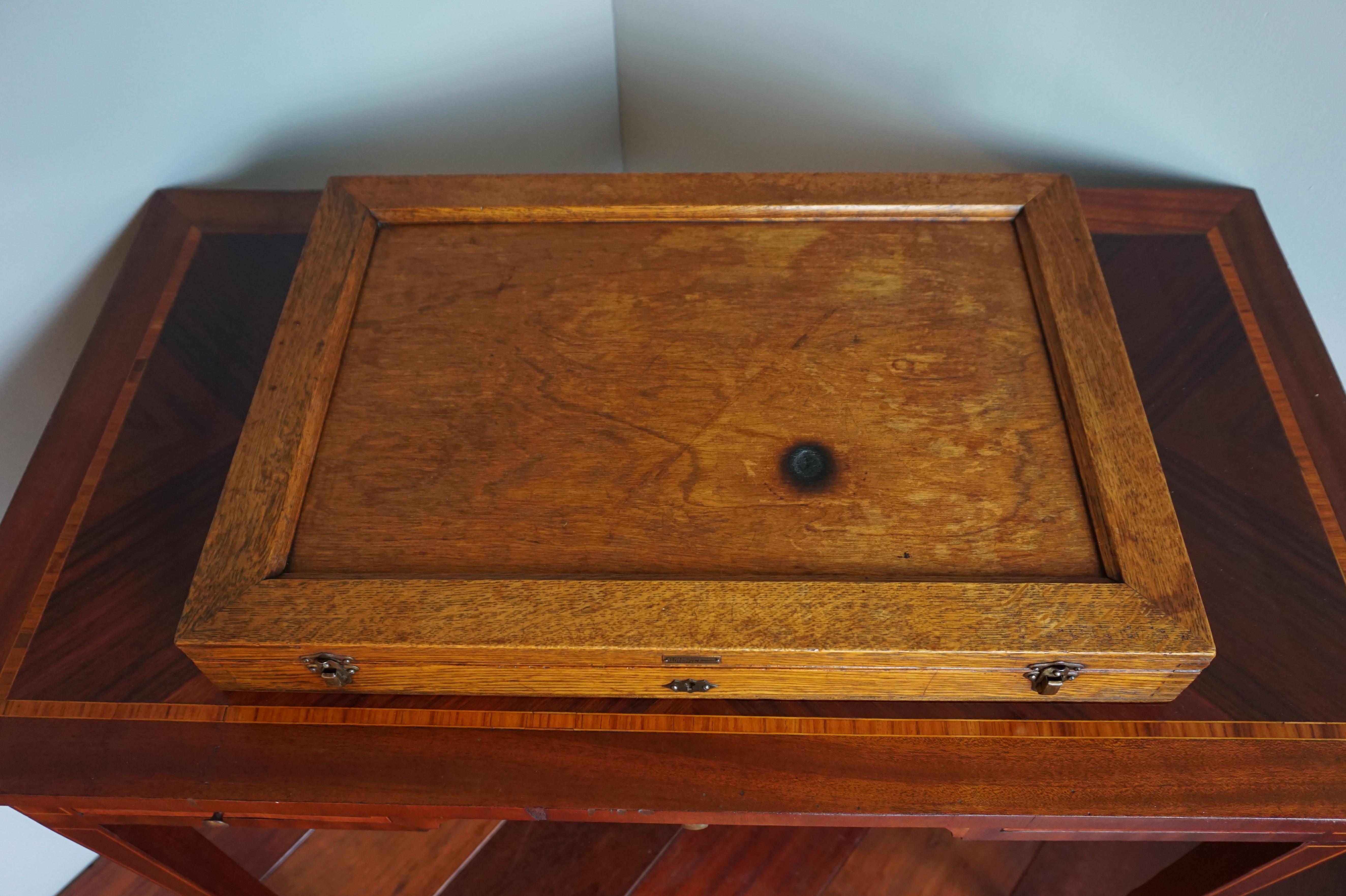Rare Antique Oakwood Case with Optician Instruments for Eyesight Measurement 6