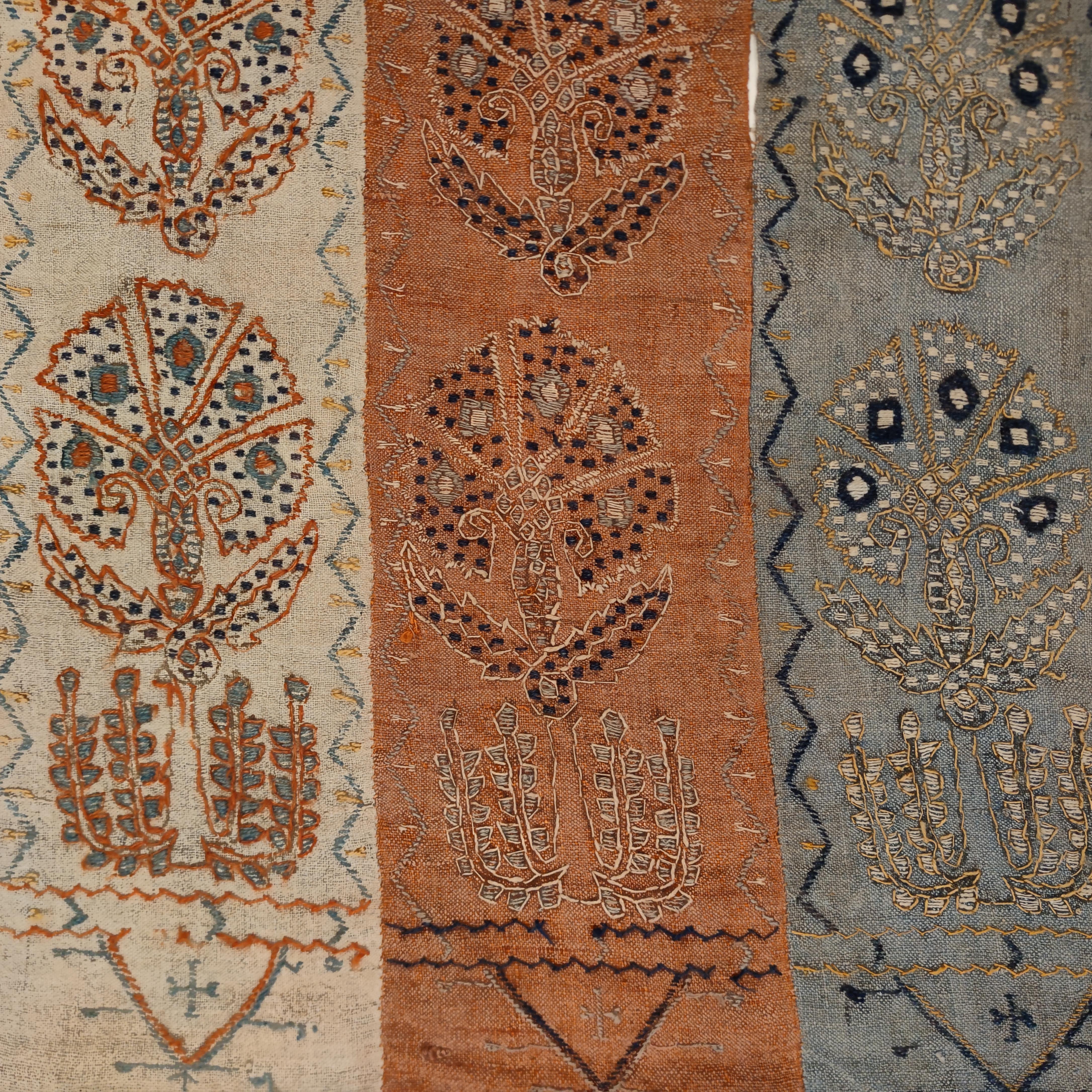 Perdehs were used as tent dividers by the Kurdish tribes of Eastern Anatolia. Each flat-woven wool panel is woven individually in a colour of choice, and is typically embellished with geometric motifs characteristic of the Kurdish tribal