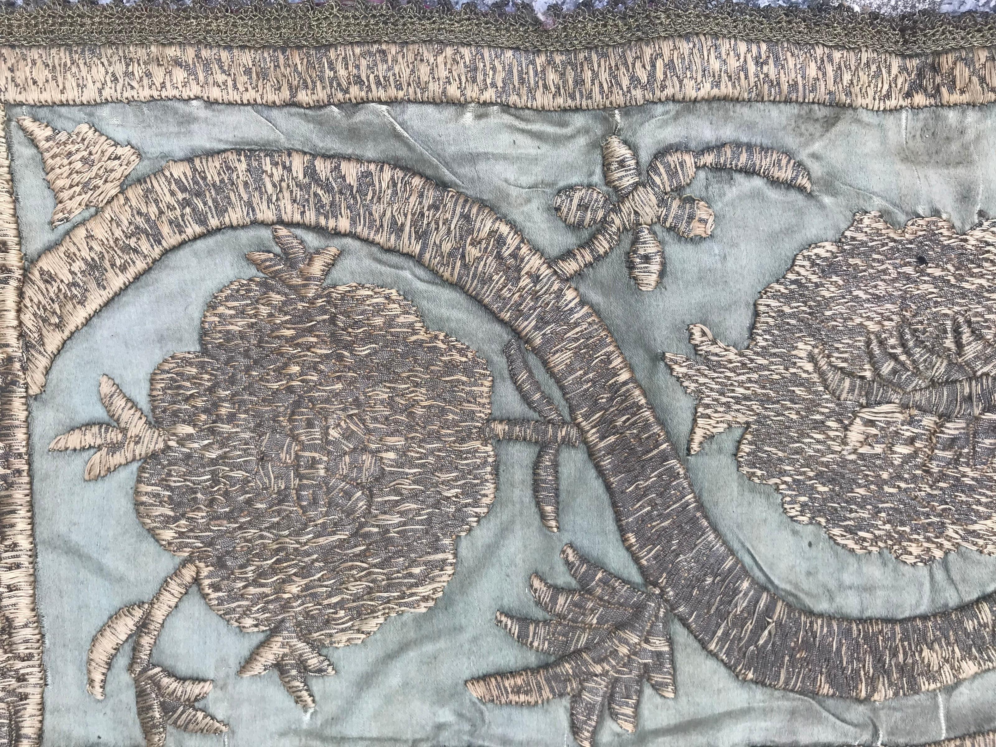 Bobyrug's Rare Antique Ottoman Silk and Metal Embroidery en vente 3