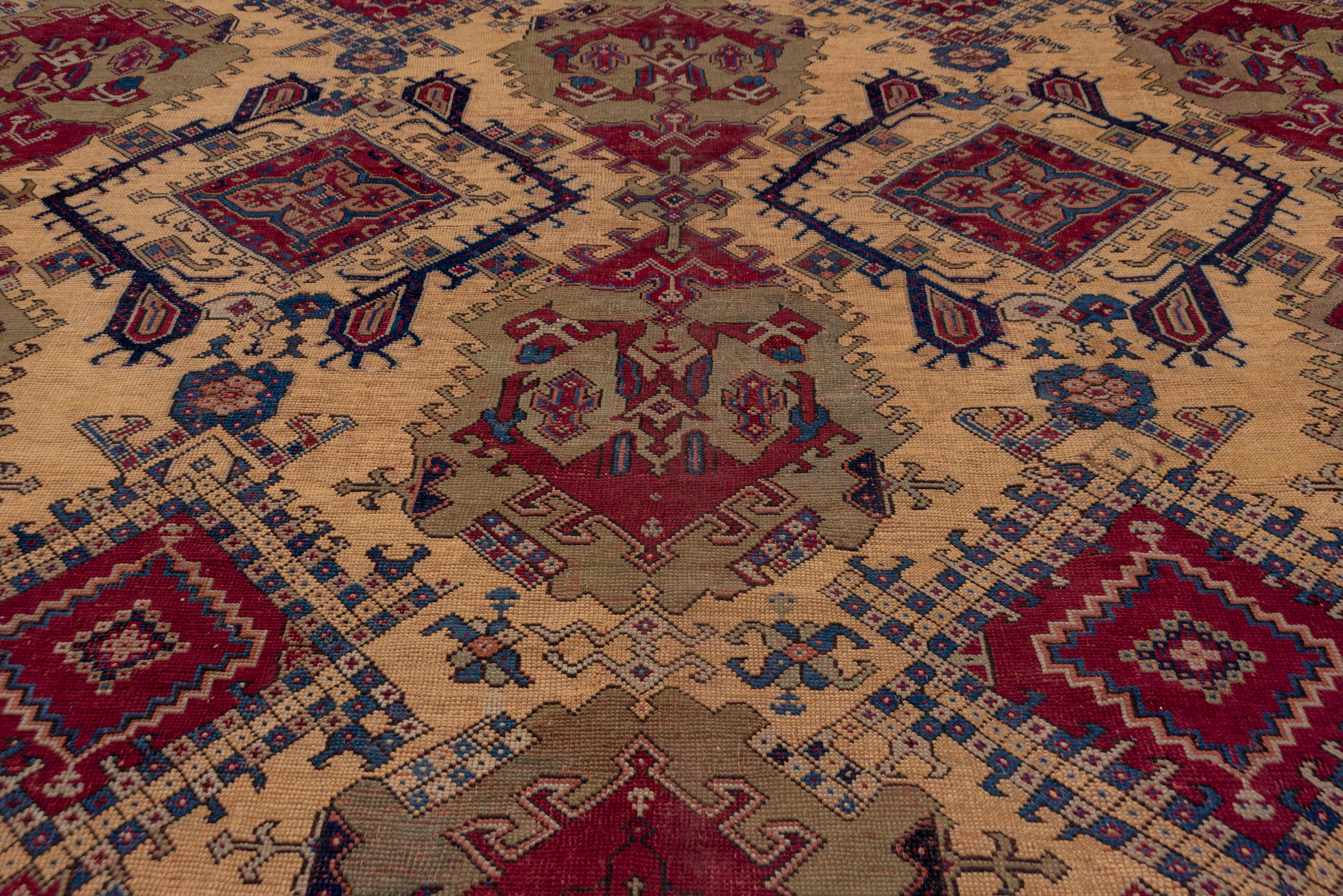 Turc Magnifique tapis turc ancien d'Oushak, vers 1900 en vente