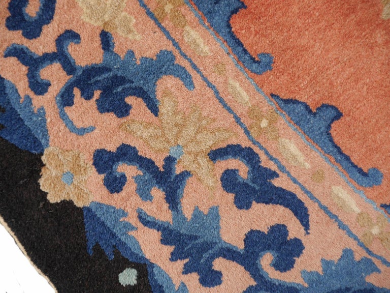 Rare Antique Oval Chinese Art Deco Rug at 1stDibs