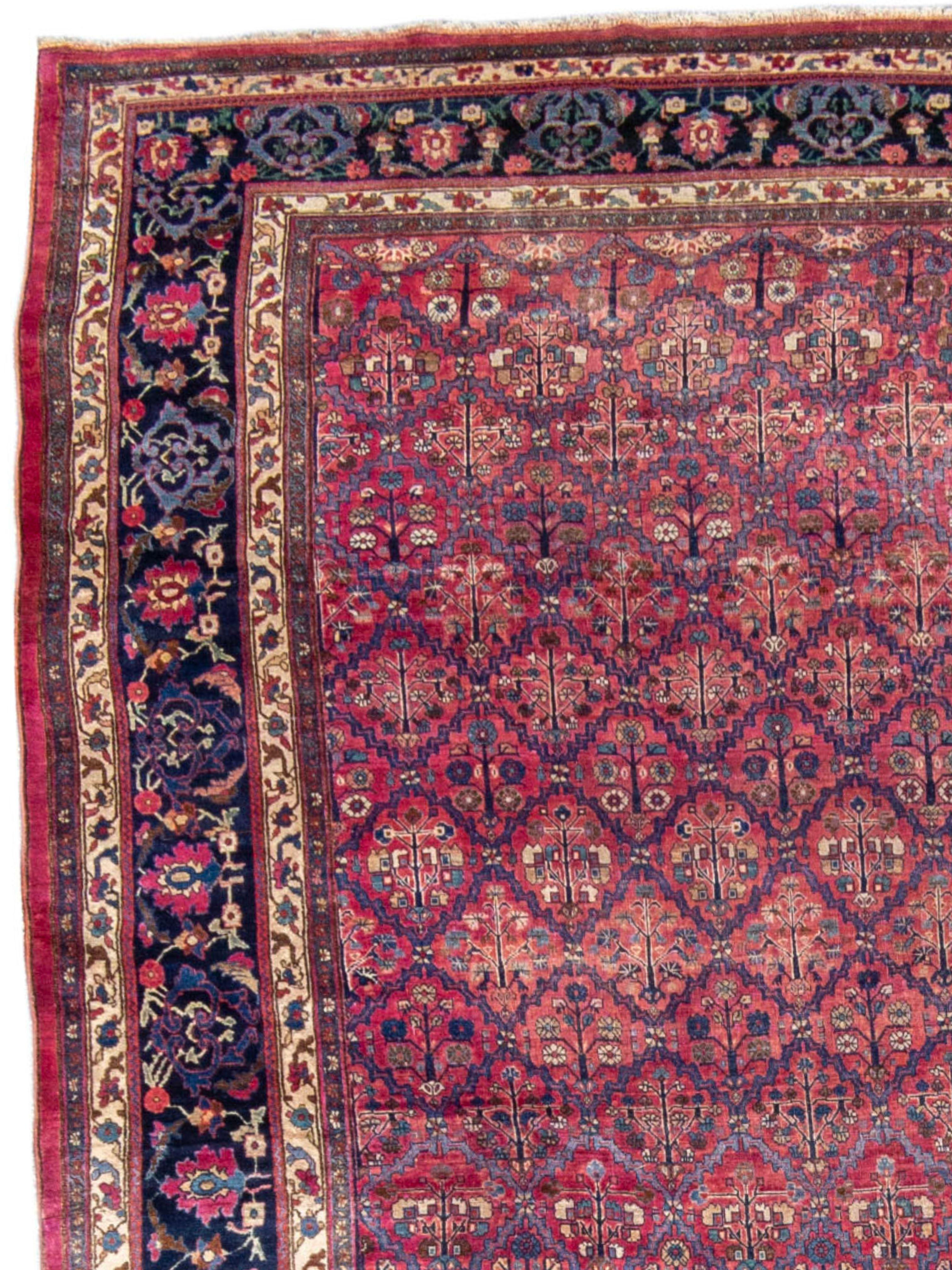 Rara alfombra persa bidjar de gran tamaño en excelente estado, c. 1900 en Excelente estado para la venta en San Francisco, CA
