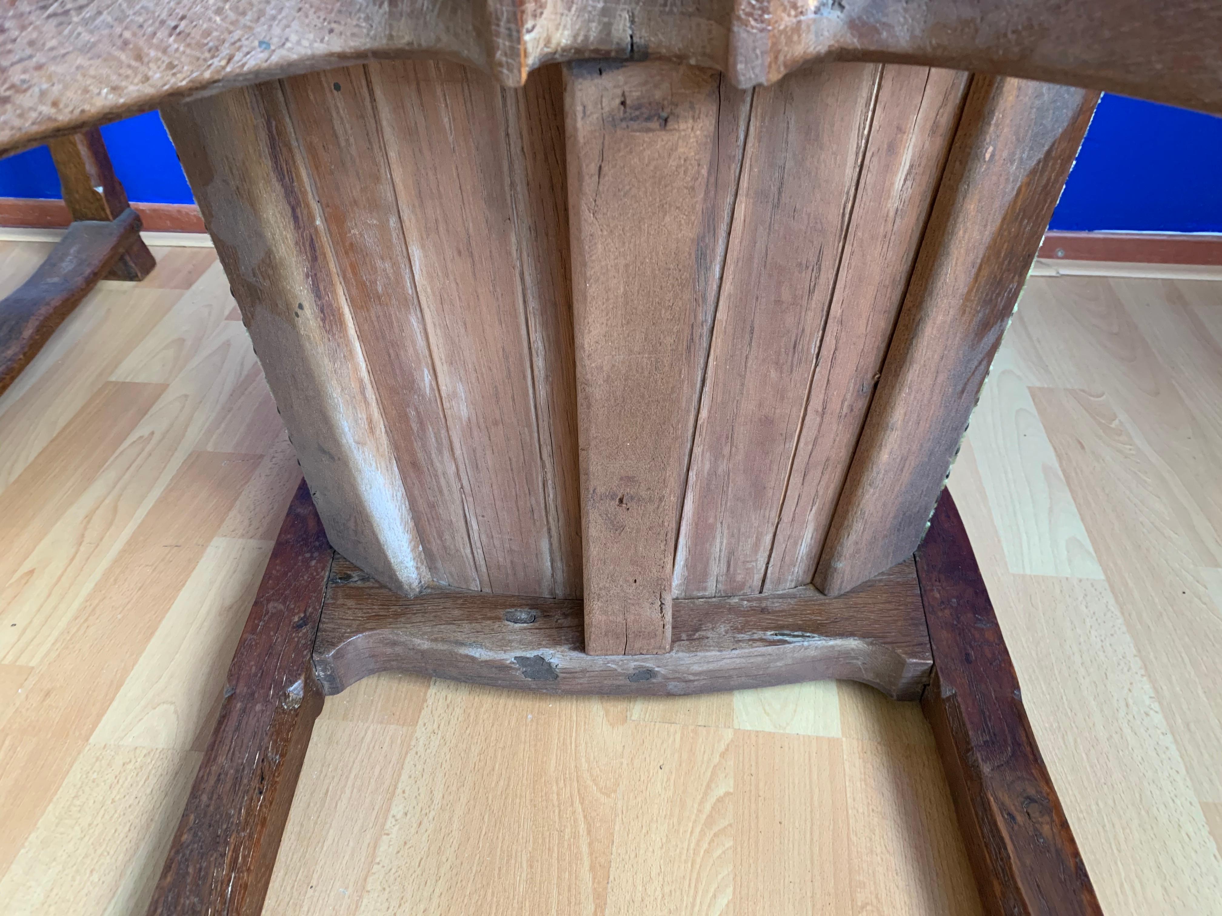 19th Century Rare Antique Pair of Gothic Revival and Medieval Style Cloister or Church Chairs For Sale