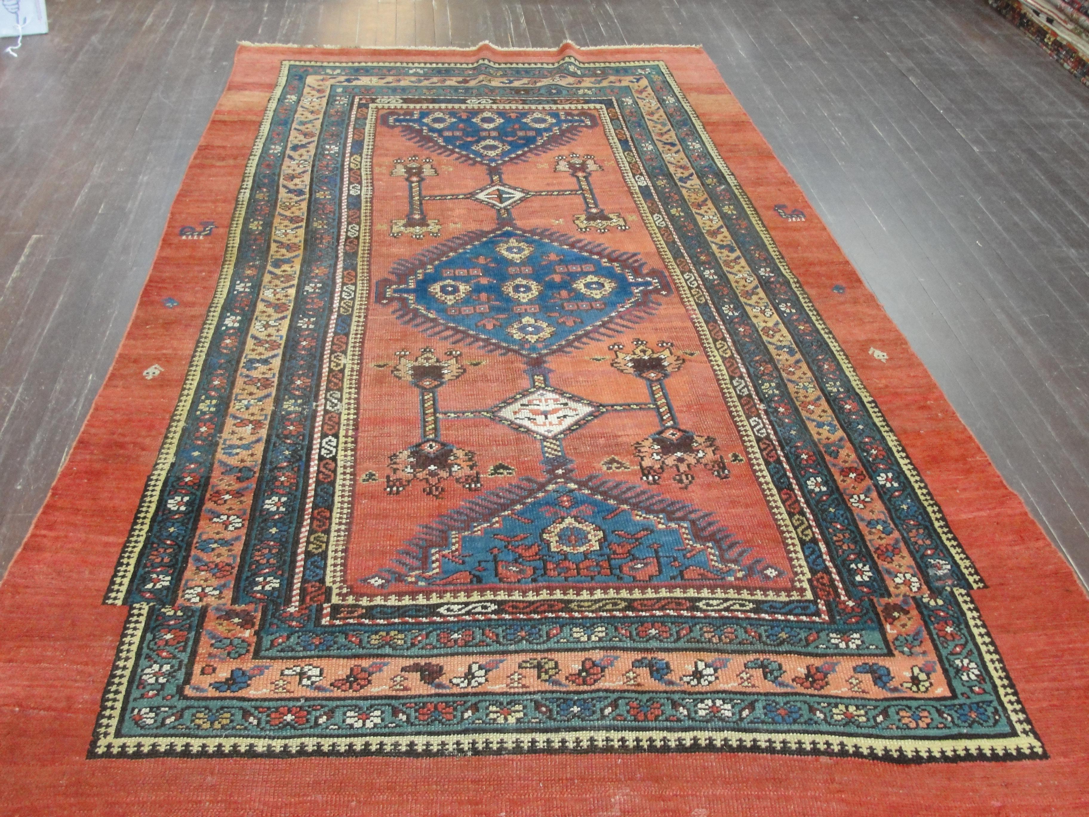 Wool  Antique Persian Afshar Rug, 4'1