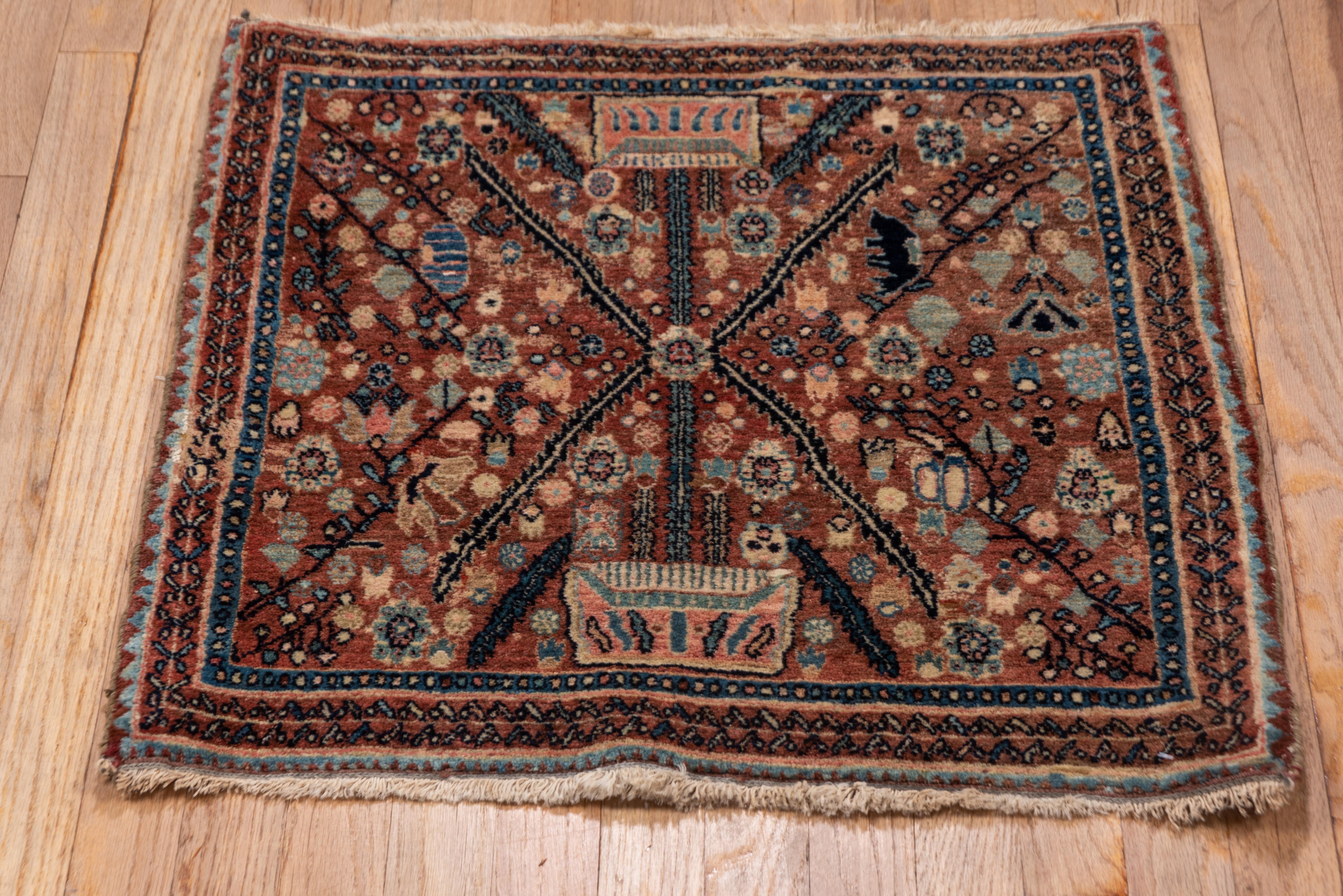 Rare Antique Persian Bidjar Mat In Good Condition For Sale In New York, NY