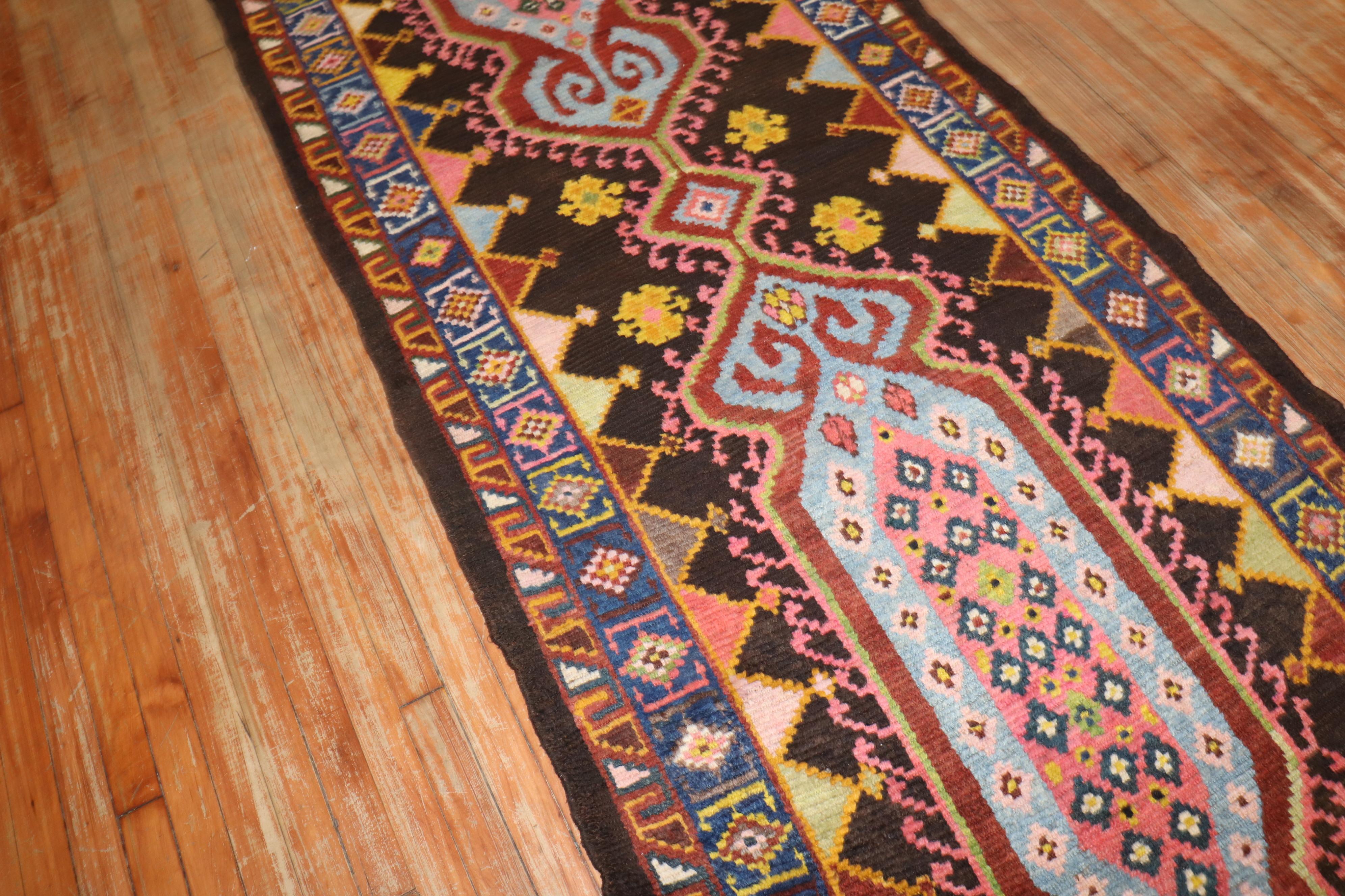 Tribal Rare Antique Persian Gabbeh Runner For Sale