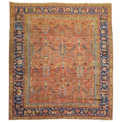 Rare Antique Persian Heriz Square Rug Rare Antique Persian Heriz Square Rug