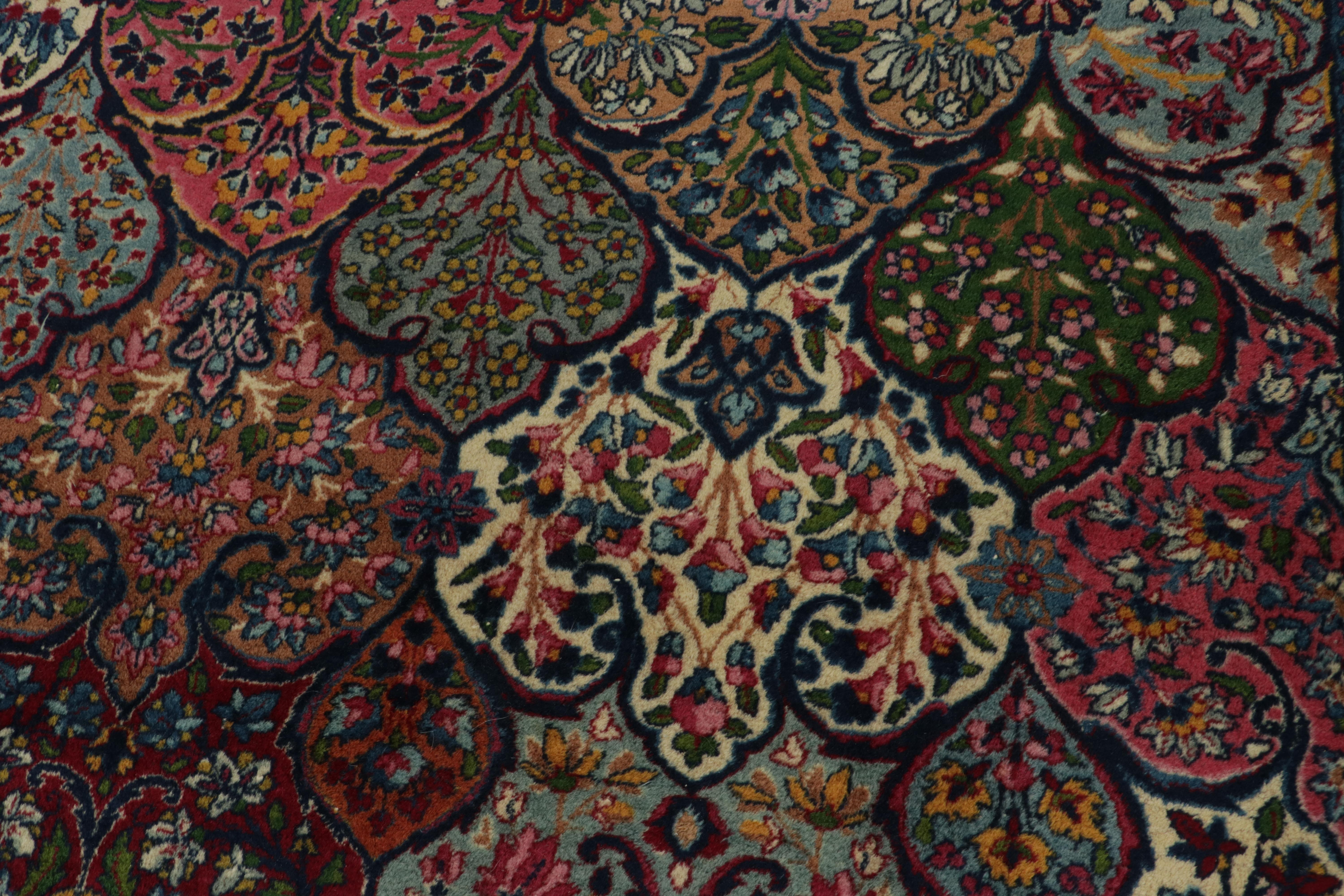 Wool Rare Antique Persian Kerman Rug in Polychromatic Floral Pattern - by Rug & Kilim For Sale