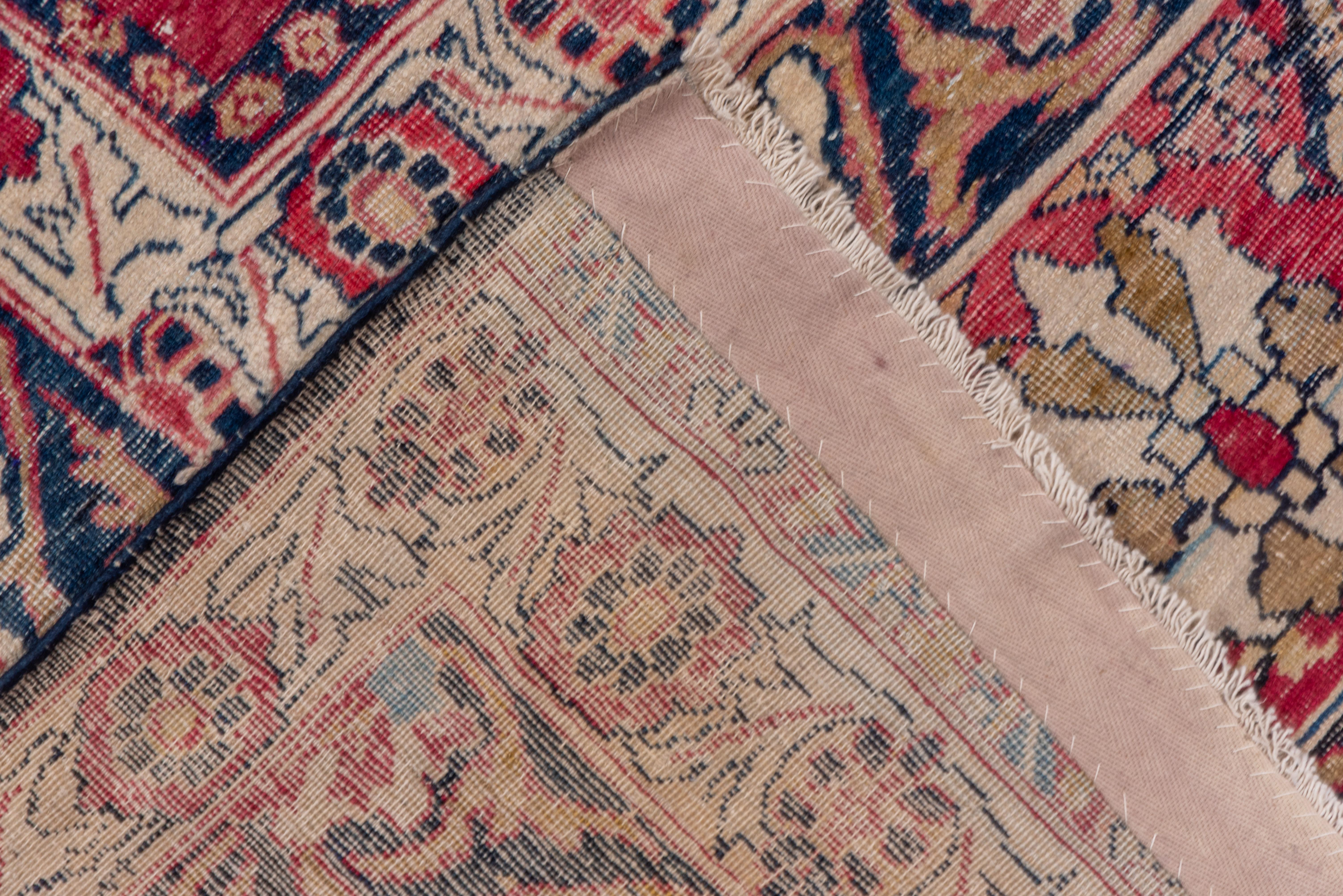 Rare Antique Persian Lavar Kerman Carpet, Colorful Outer Border and Accents 1