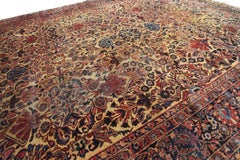 Rare Antique Persian Mohajeran Rug 274x365cm Design Gold Wool 9x12 Circa 1890