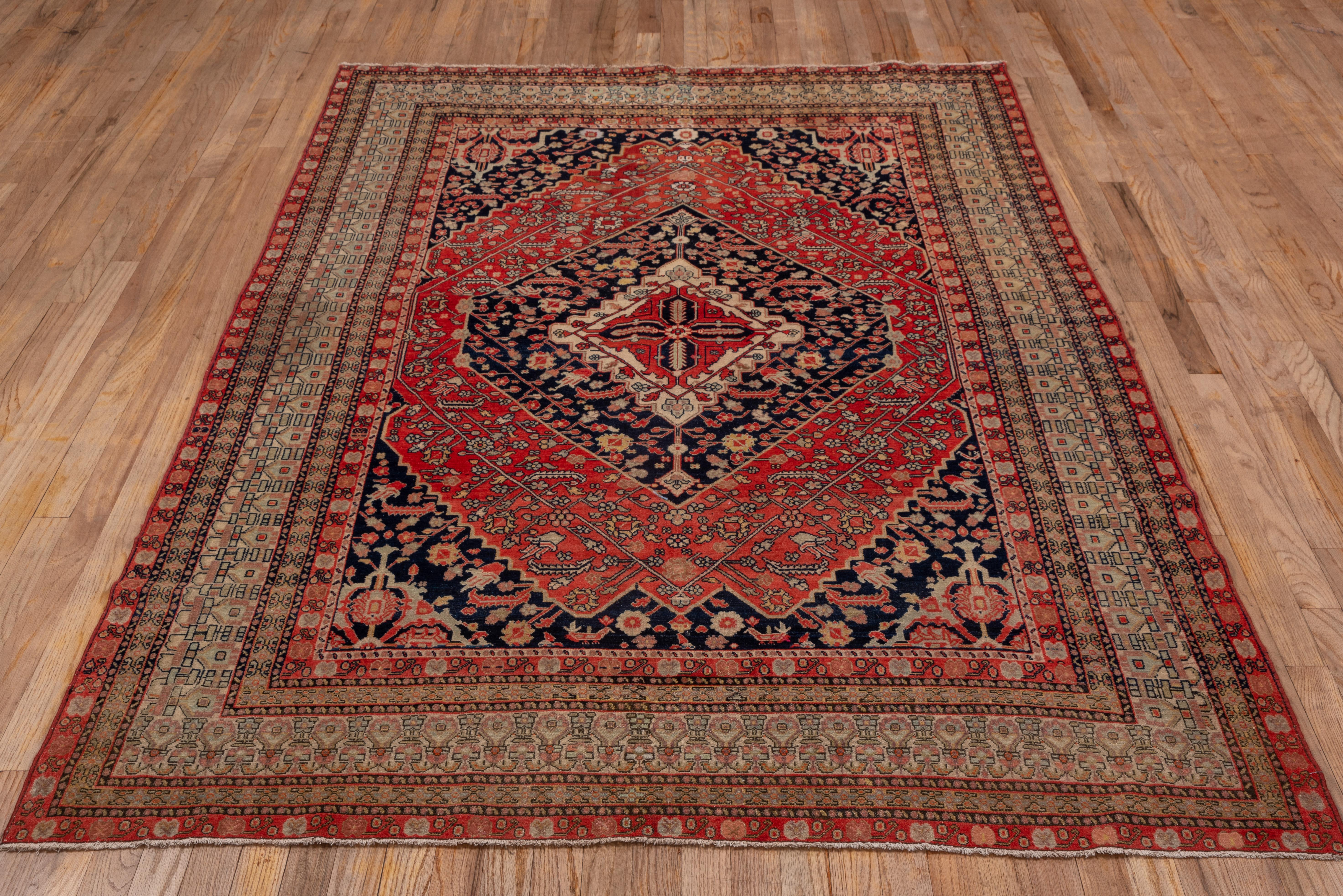 Hand-Knotted Rare Antique Persian Senneh Rug, Bright Colors For Sale