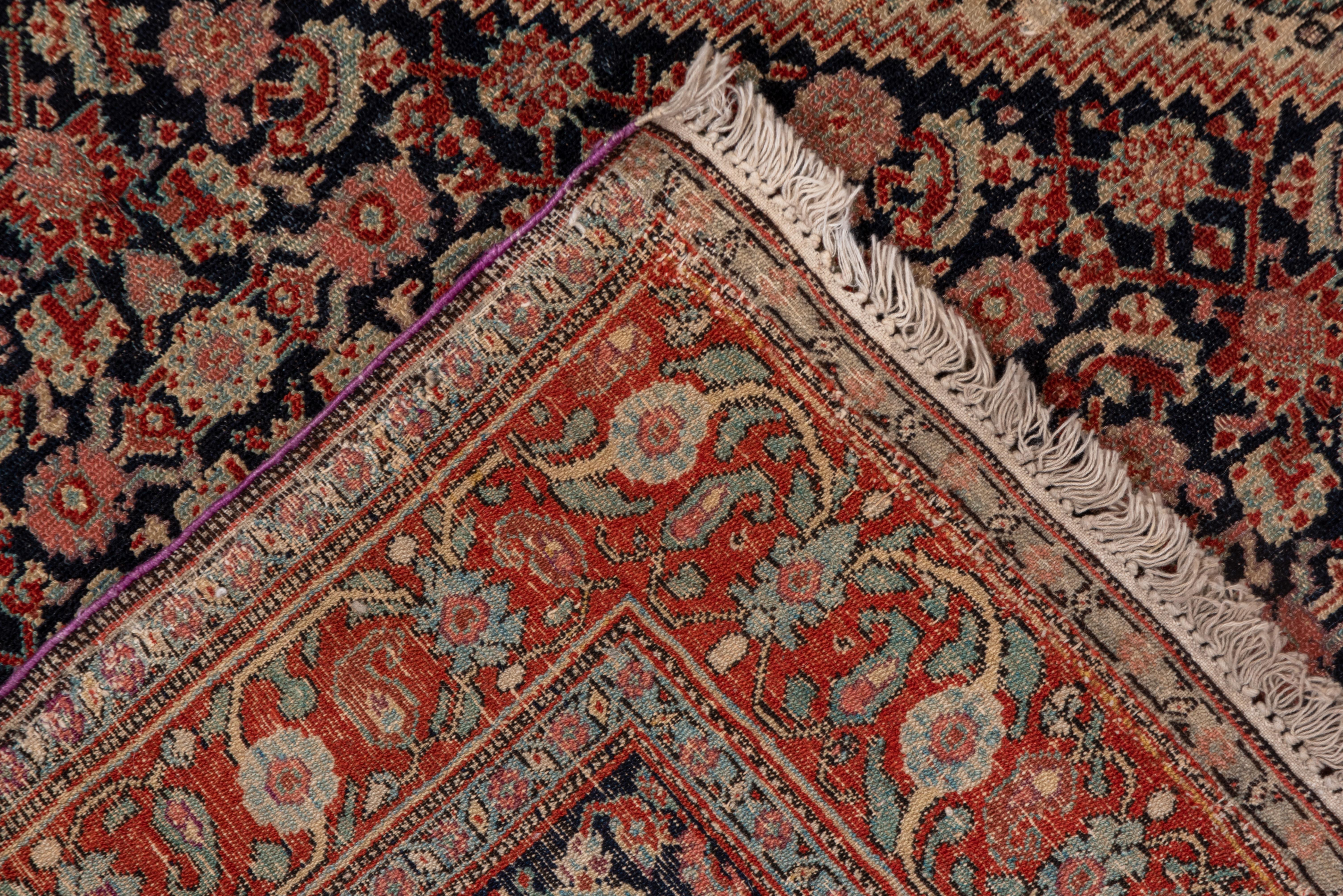 Early 20th Century Rare Antique Persian Senneh Rug, Double Outer Field, Traditional Palette For Sale