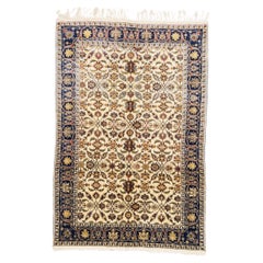 Rara Alfombra Persa Antigua de Seda Farahan 4'4" x 6'7