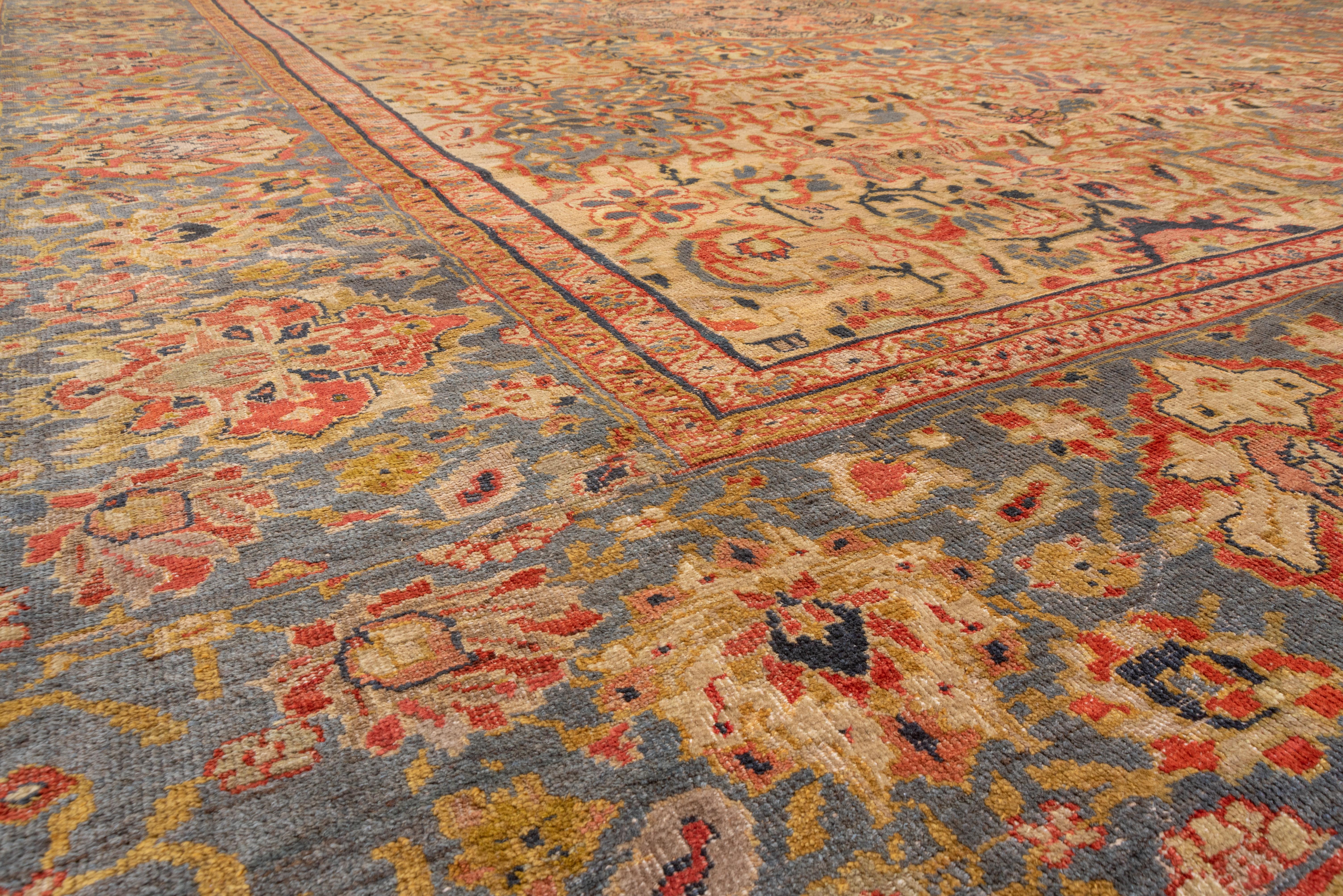 Late 19th Century Rare Antique Persian Sultanabad Carpet, circa 1890s For Sale