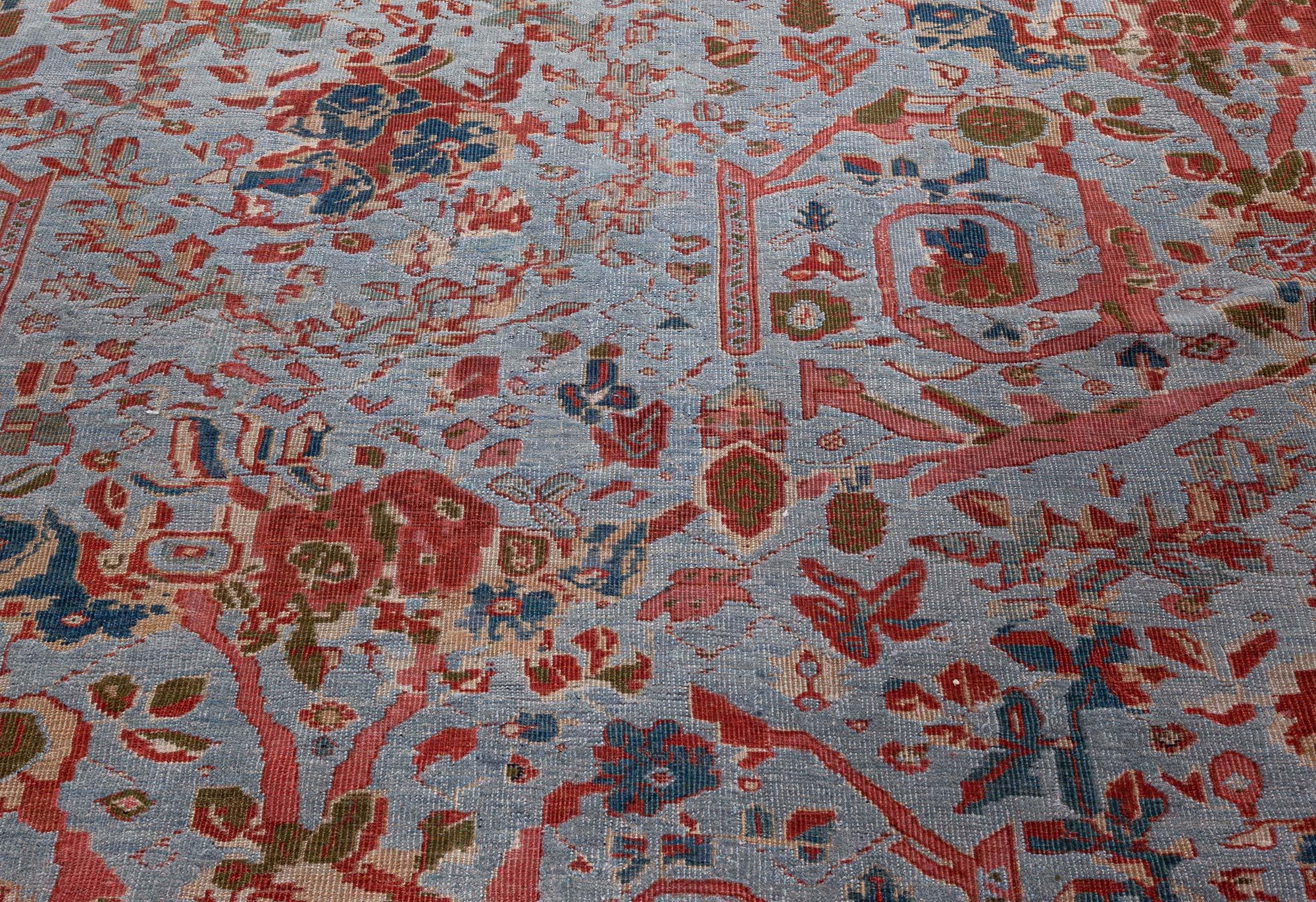 Hand-Knotted Doris Leslie Blau Rare Antique Persian Sultanabad Rug For Sale