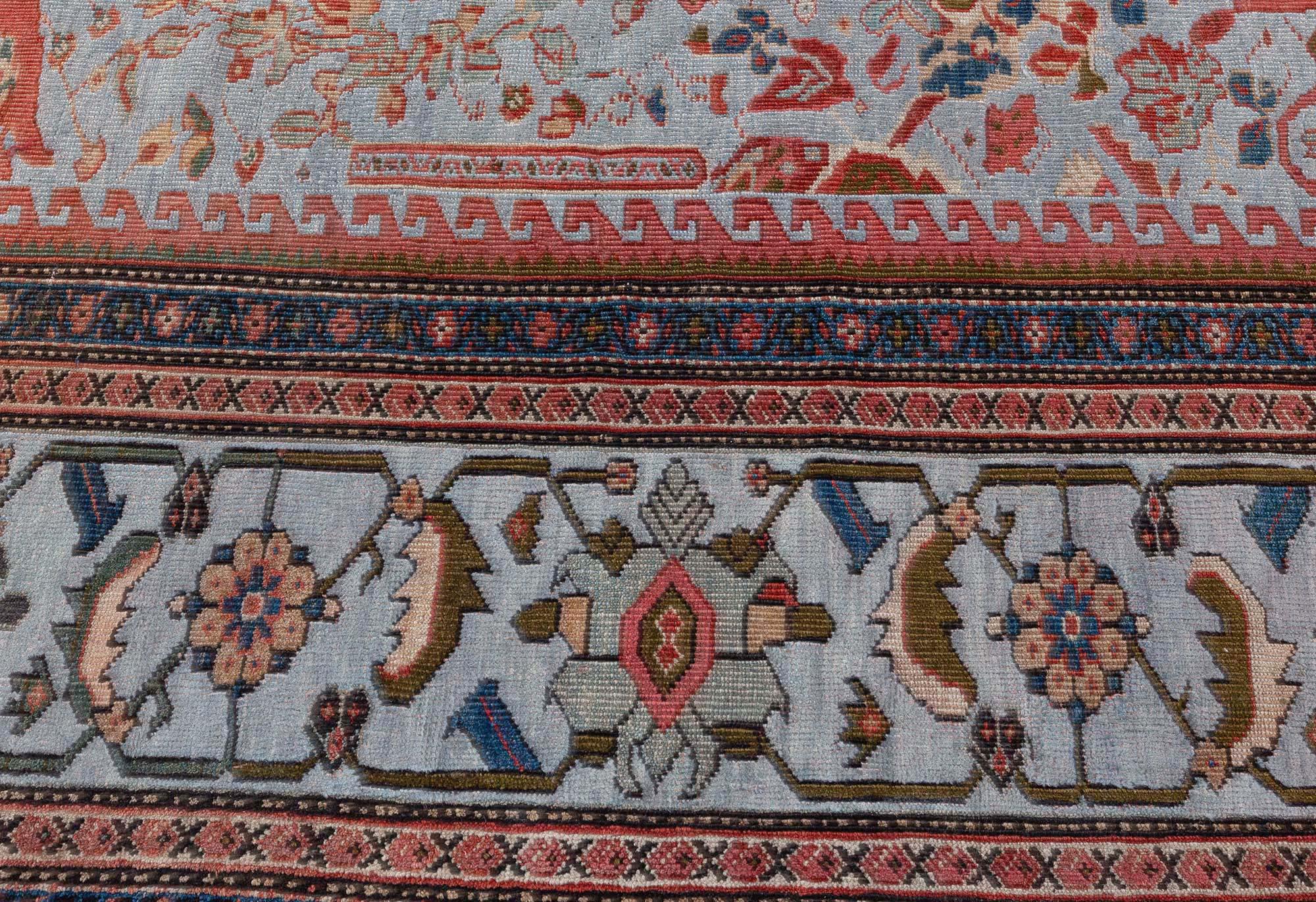 20th Century Doris Leslie Blau Rare Antique Persian Sultanabad Rug For Sale