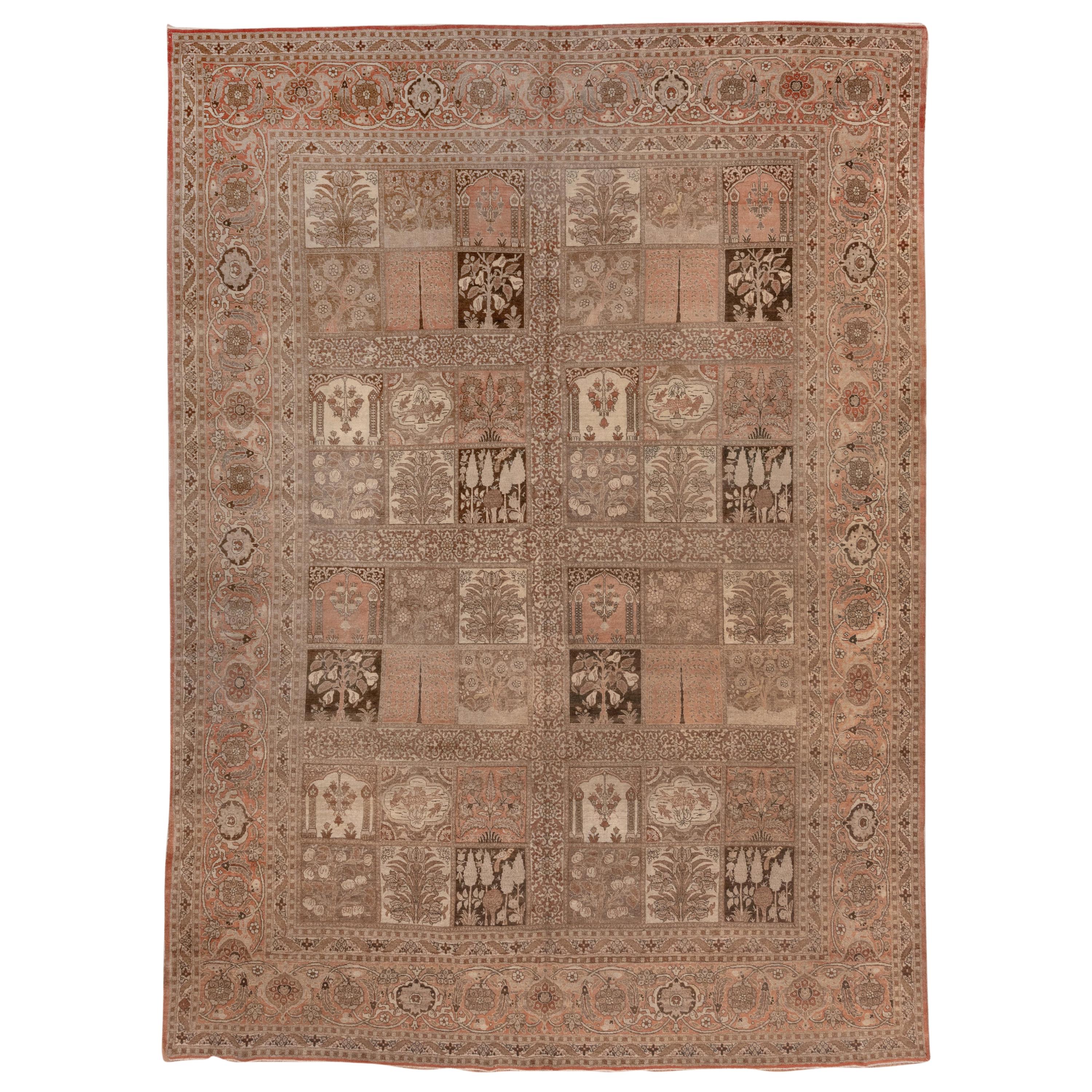 Seltener antiker persischer Täbriz-Teppich, um 1900