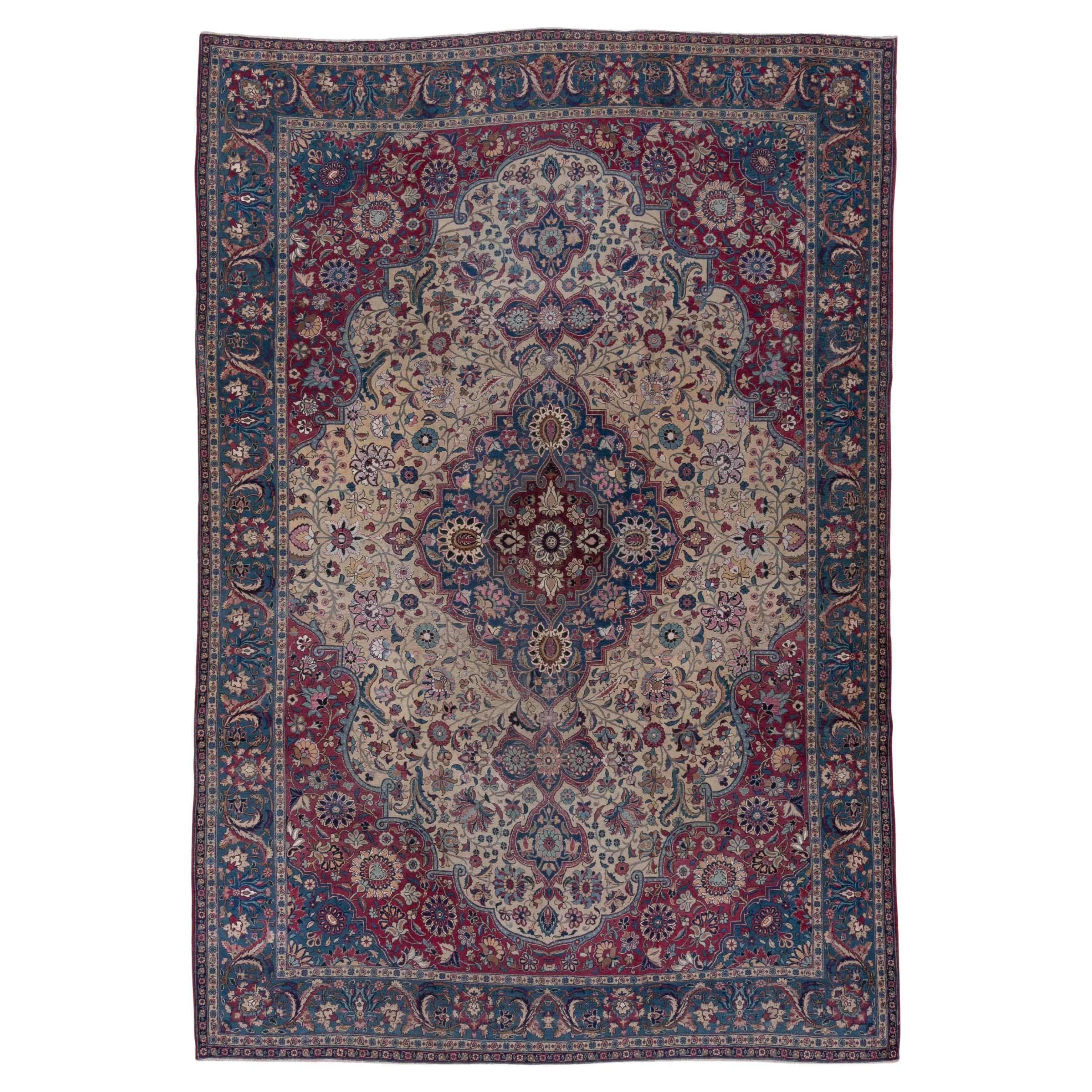 Rare Antique Persian Tehran Carpet For Sale