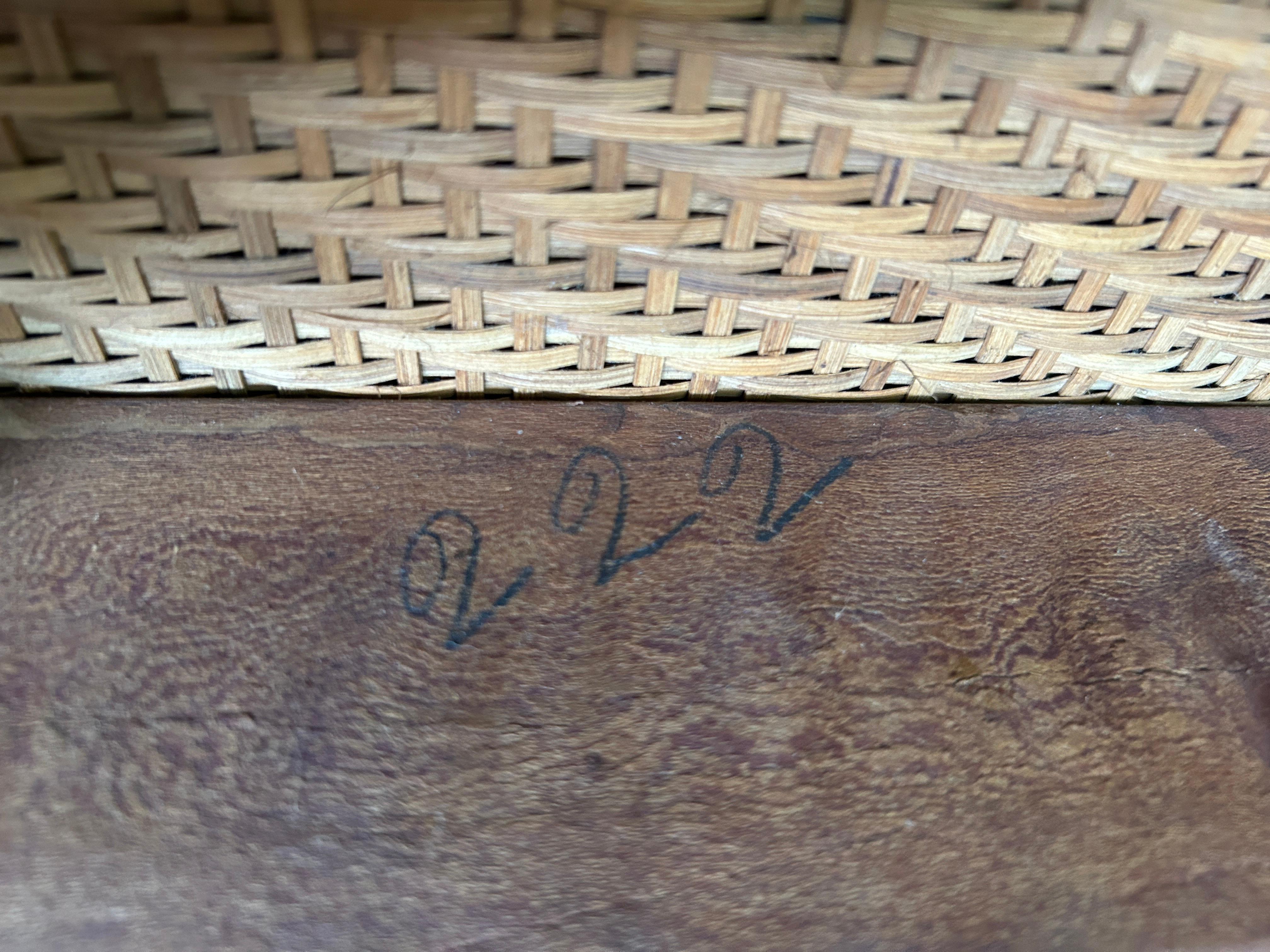 Rare Antique Piano Cane Copper Oak Bench by Limbert Arts Crafts, 1906 1