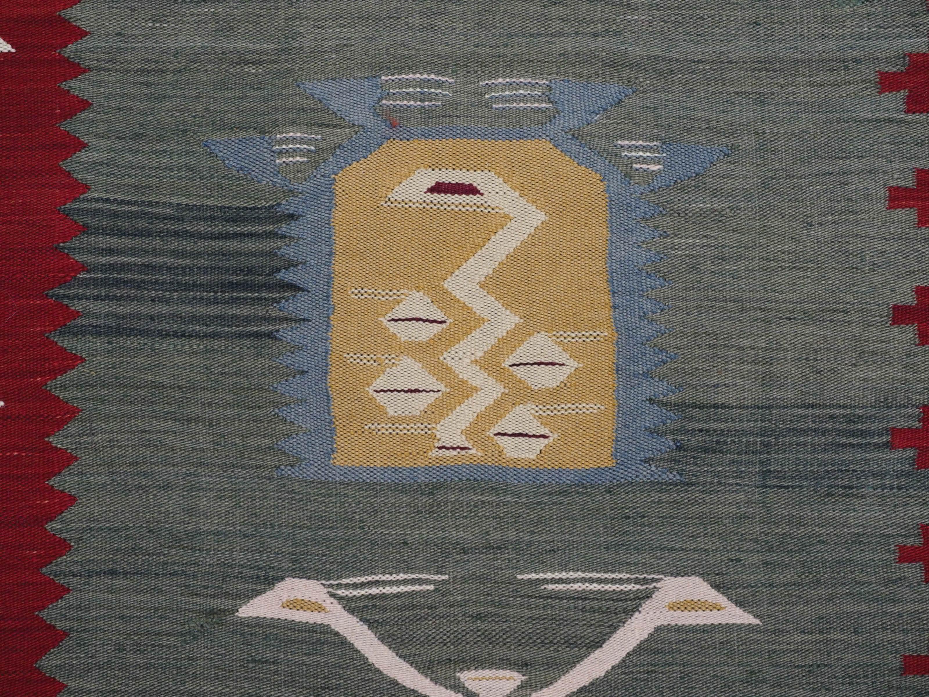 Rare antique Pirot / Sarkoy kilim of scarce design & large room size, circa 1920 For Sale 8