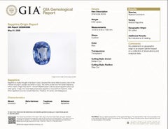 Raro zaffiro di Ceylon antico in platino, certificato GIA, 8,62 carati, non trattato termicamente, con diamanti a taglio antico