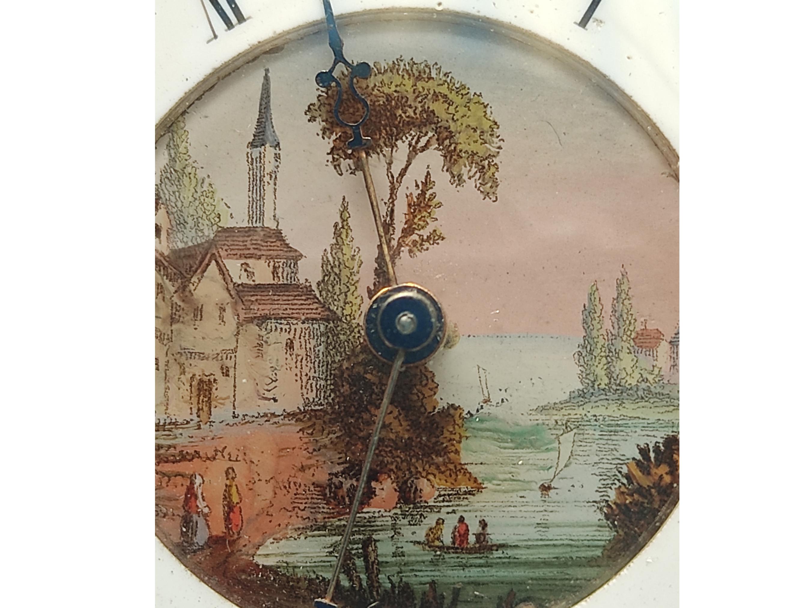 Rare Antique Pocket Key Watch French 1800s with Painted Enamel Dial For Sale 8
