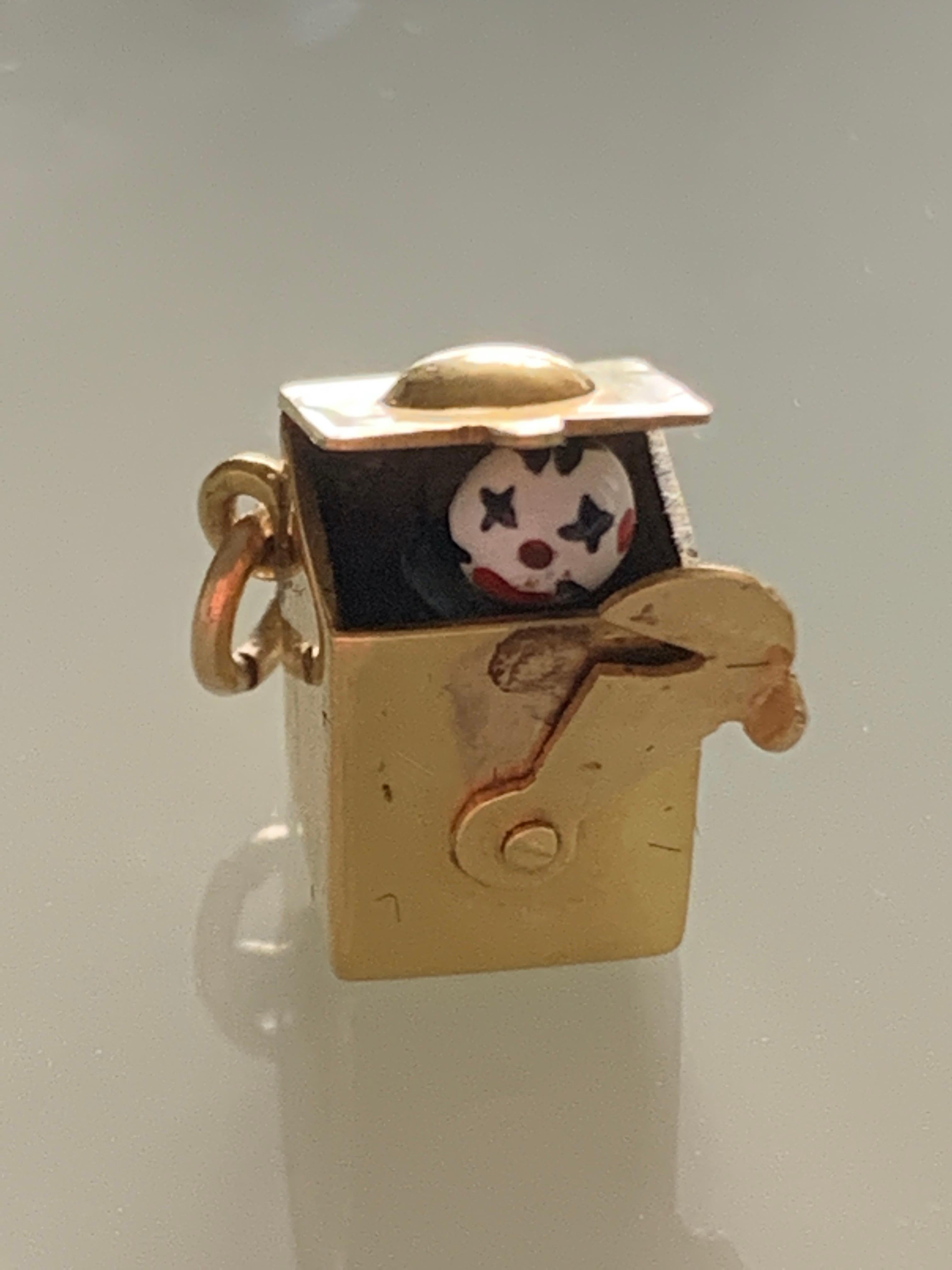 Rare Antique Pop Up Clown in a Box Charm For Sale 5