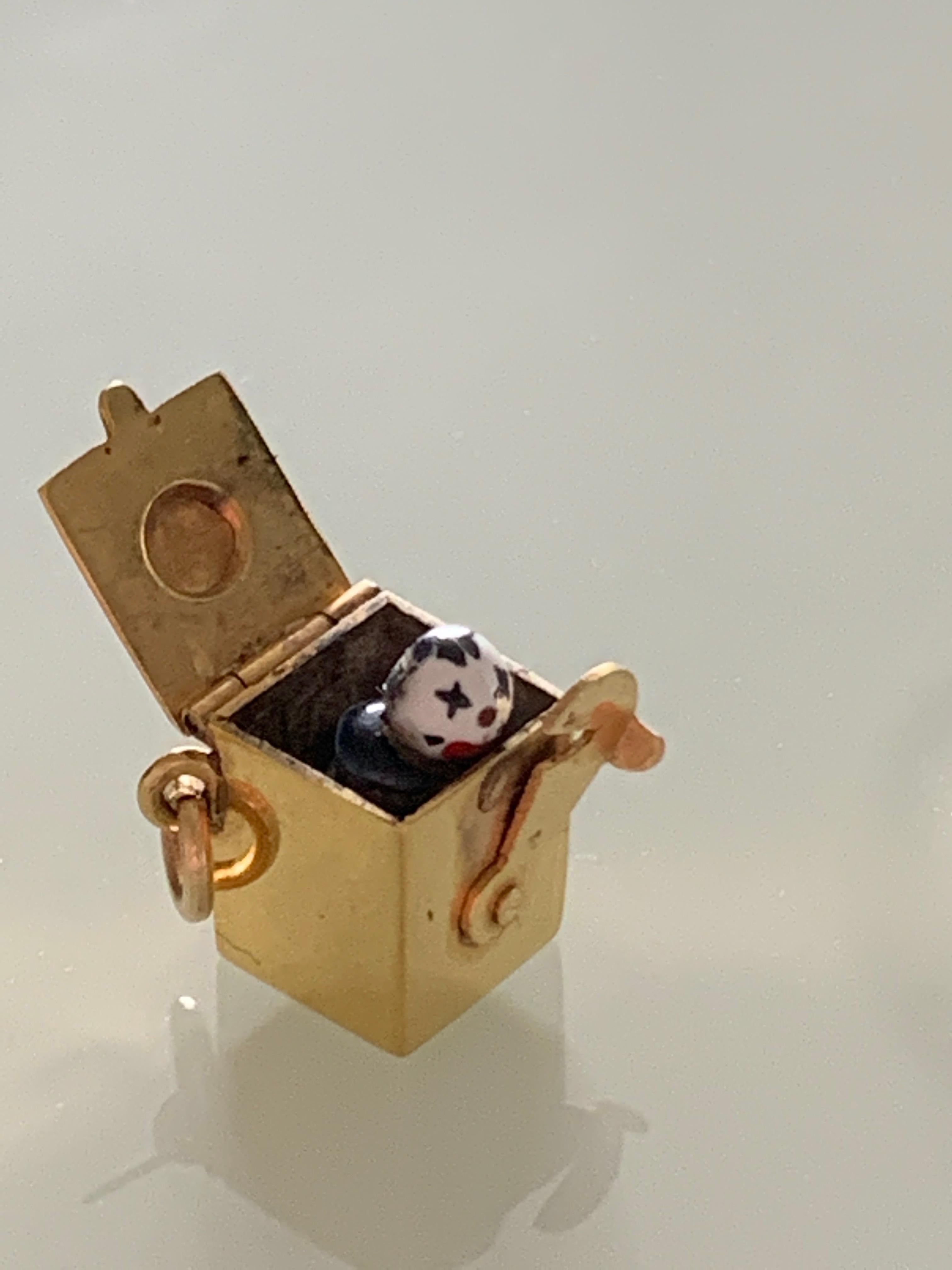 Rare Antique Pop Up Clown in a Box Charm For Sale 1