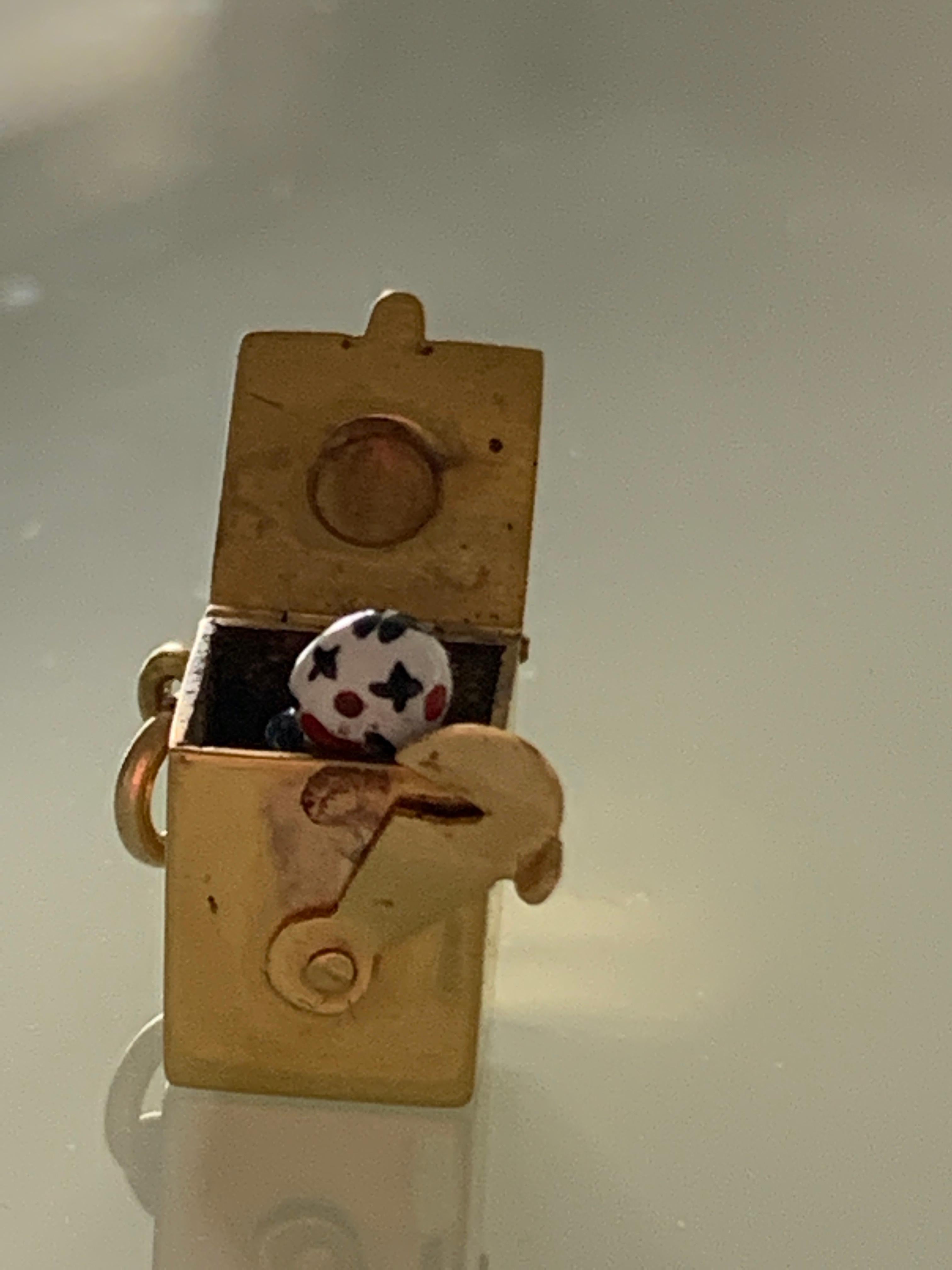 Rare Antique Pop Up Clown in a Box Charm For Sale 2