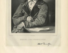 Rare Antique Portrait of Bertel Thorvaldsen – Danish Neoclassical Sculptor, 1842