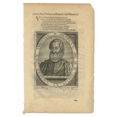 Rare Antique Portrait of Henry IV, King of France and Navarre, 1615