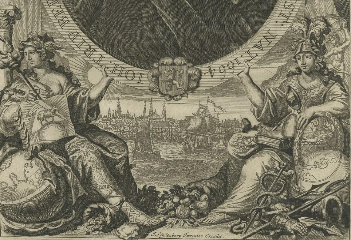 Raro retrato antiguo de Jan Trip, alcalde de Amsterdam, 1721 siglo XVIII y antes en venta