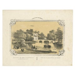 Rare Antique Print of a Park in Utrecht, The Netherlands, c.1860