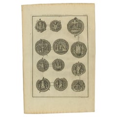 Rare Antique Print of Seals of Royal Boroughs in Scotland, 1792