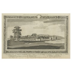 Rare Antique Print of the Famous Westminster Abbey, London, England, C.1800