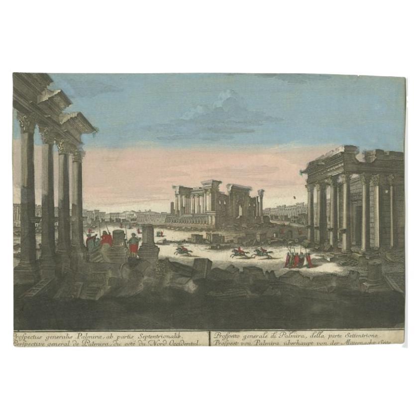 Seltener antiker Druck der Ruinen von Palmyra in Syrien, ca. 1770 im Angebot