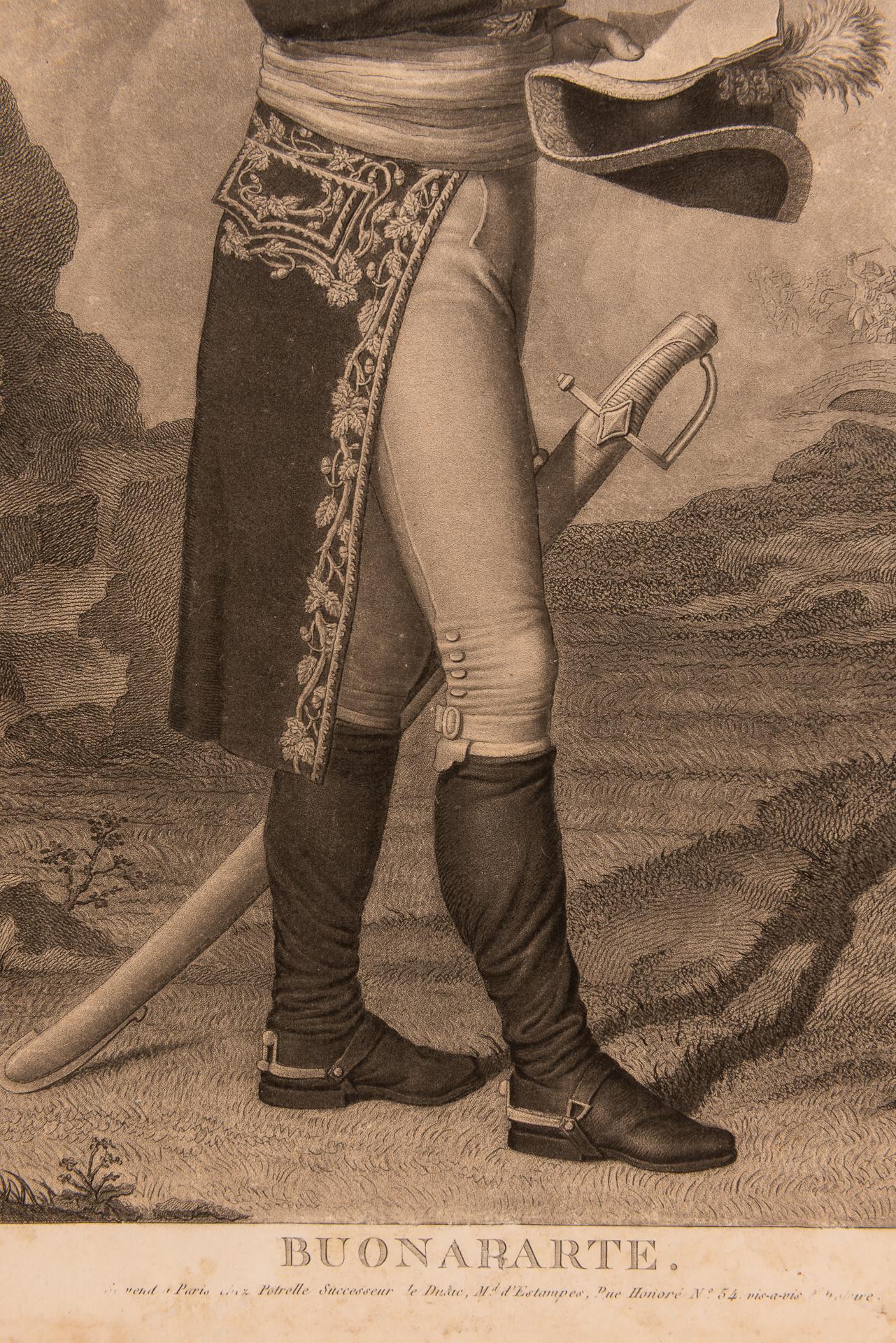 Engraved Rare Antique  Print of Young Napoleon For Sale