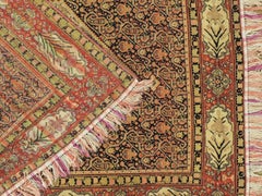 Rare Antique Red Persian Fine Senneh on Silk Foundation 4'1 x 6'7