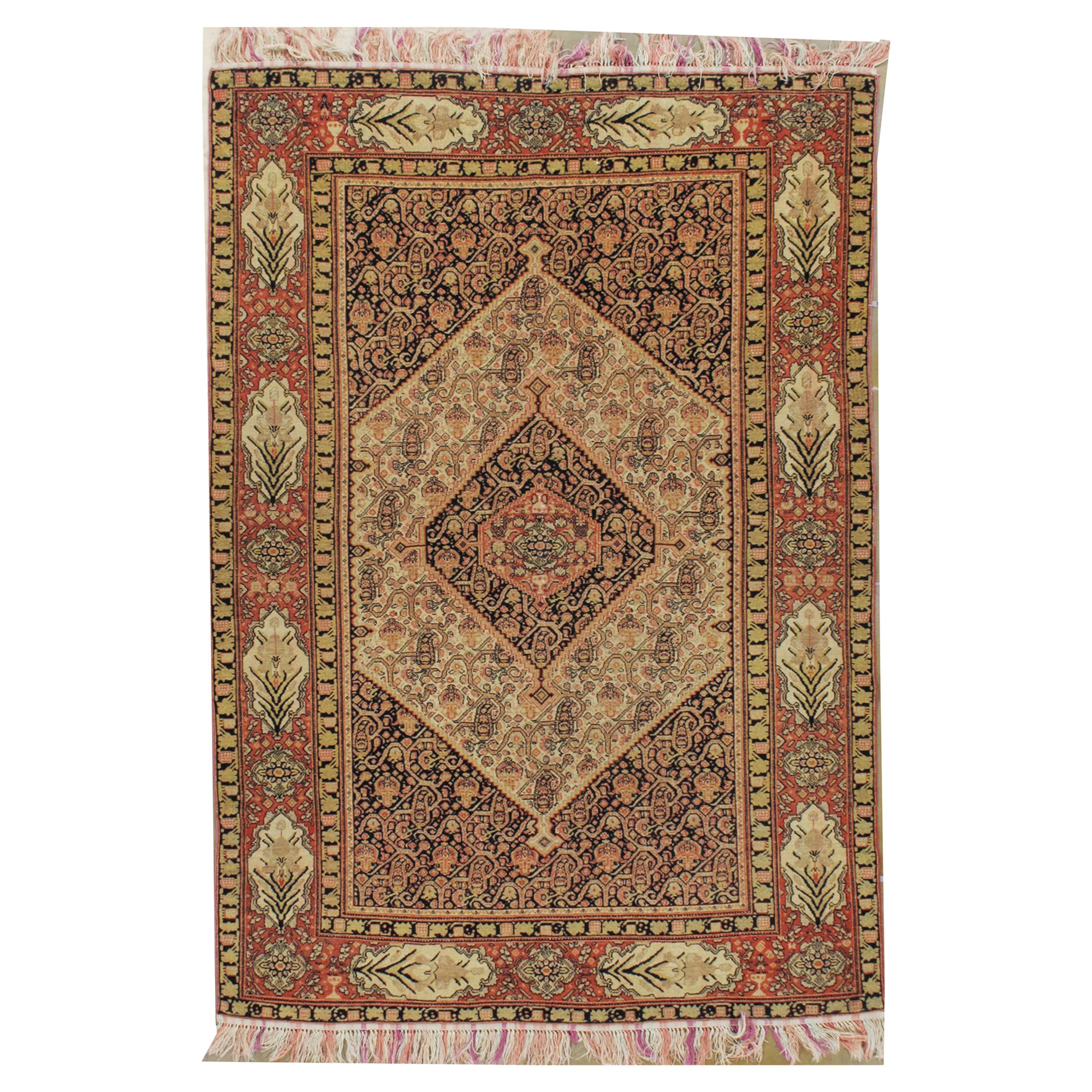 Rare Antique Red Persian Fine Senneh on Silk Foundation 4
1 x 6
7 For Sale