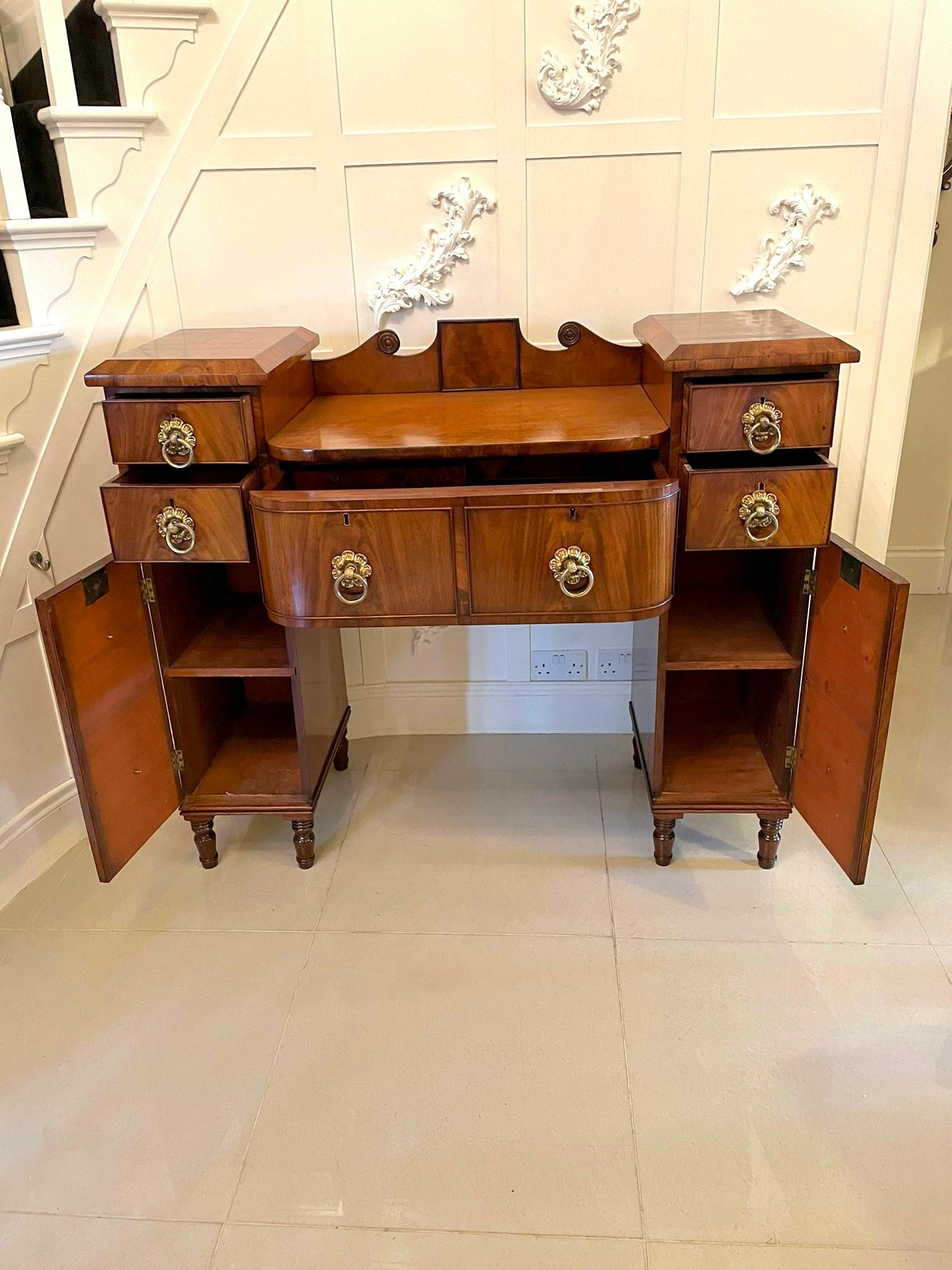 Rare Antique Regency Quality Mahogany Secretaire Sideboard For Sale 5