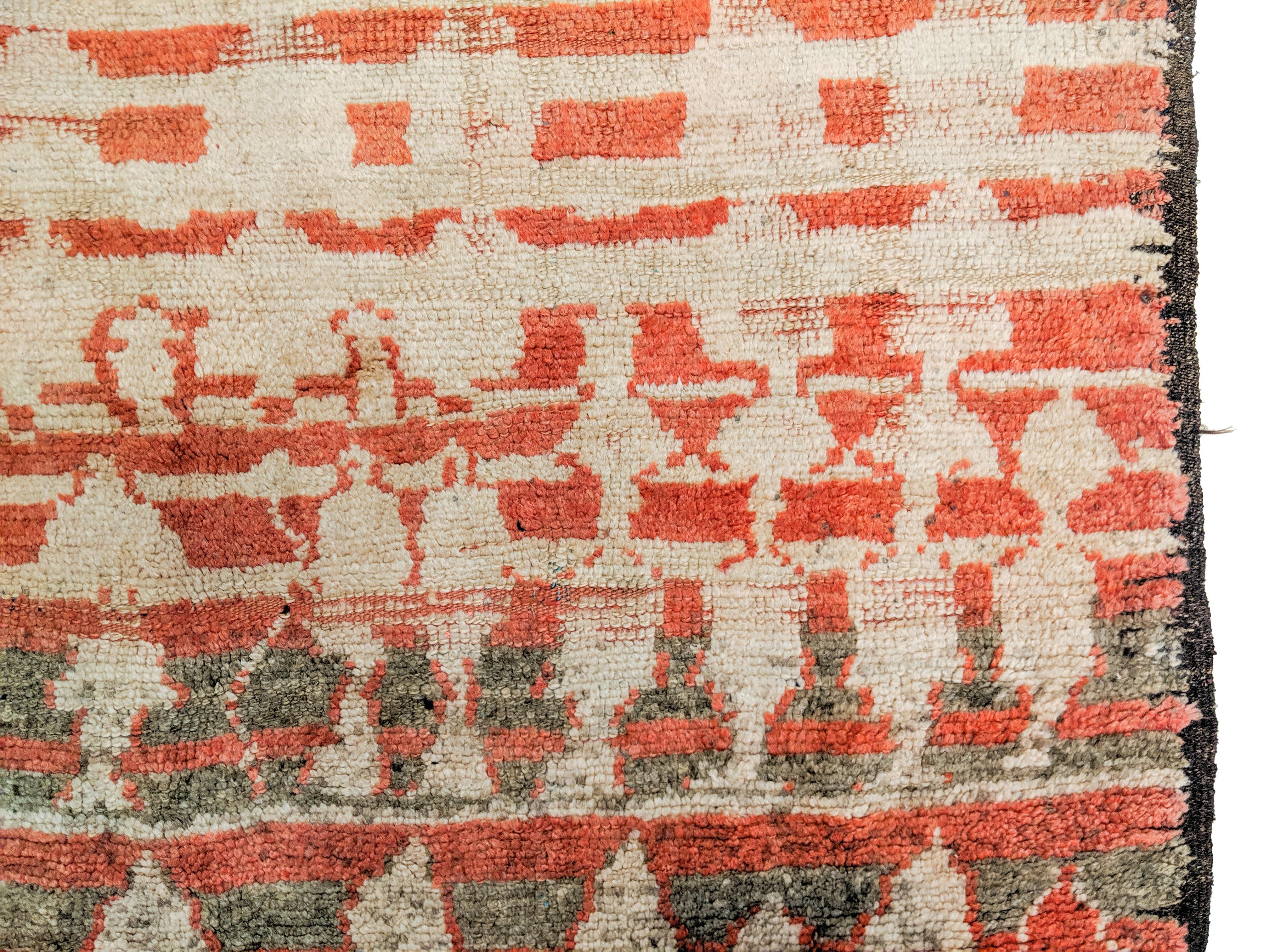 Wool Rare Antique Rehamna Moroccan Berber Rug