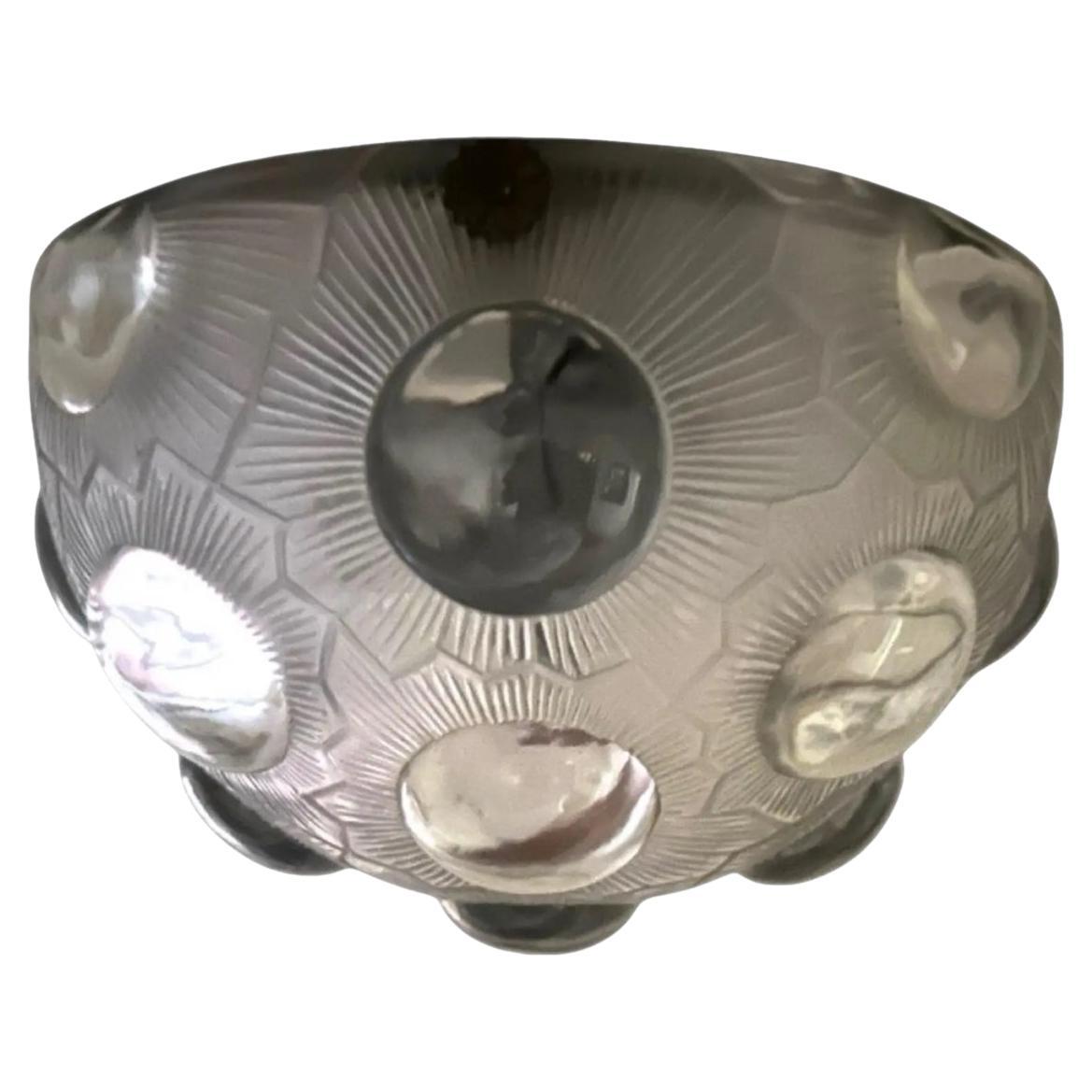 Rare Antiquities Rene Antiques Soleil French Art Glass Flush Mount Chande Light F